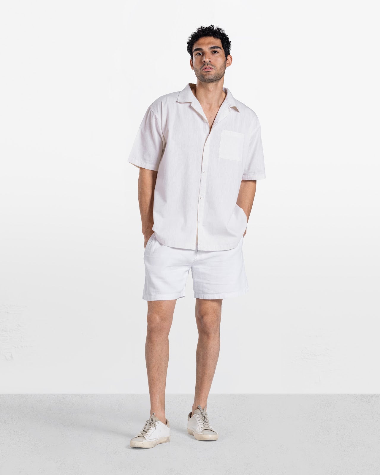 MEN'S LINEN SHORT WHITE 1