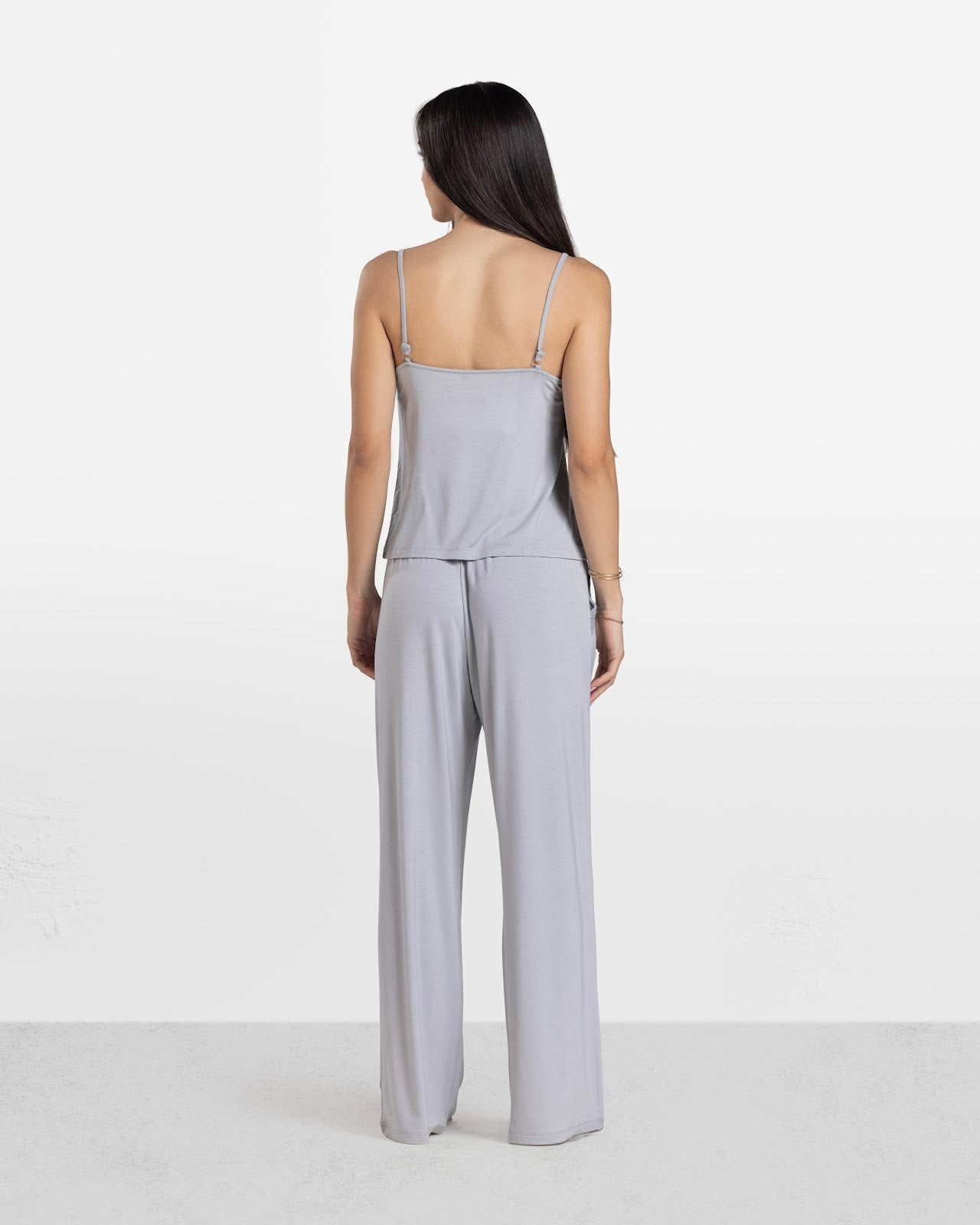 LACE TRIM CAMI PANTS SET LIGHT GREY 2