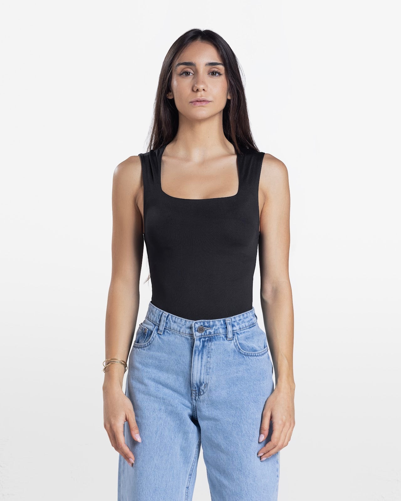 SQUARE NECK BODYSUIT BLACK 1