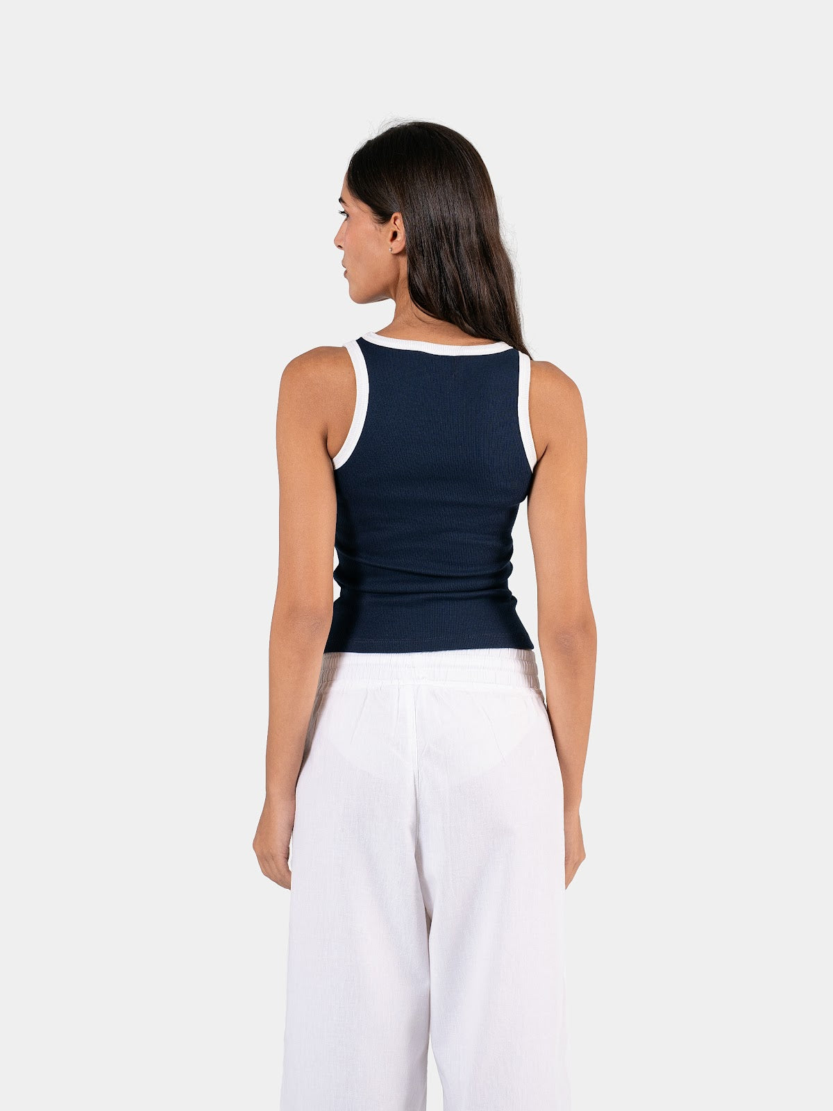 TWO TONE TANK TOP NAVY X WHITE 8