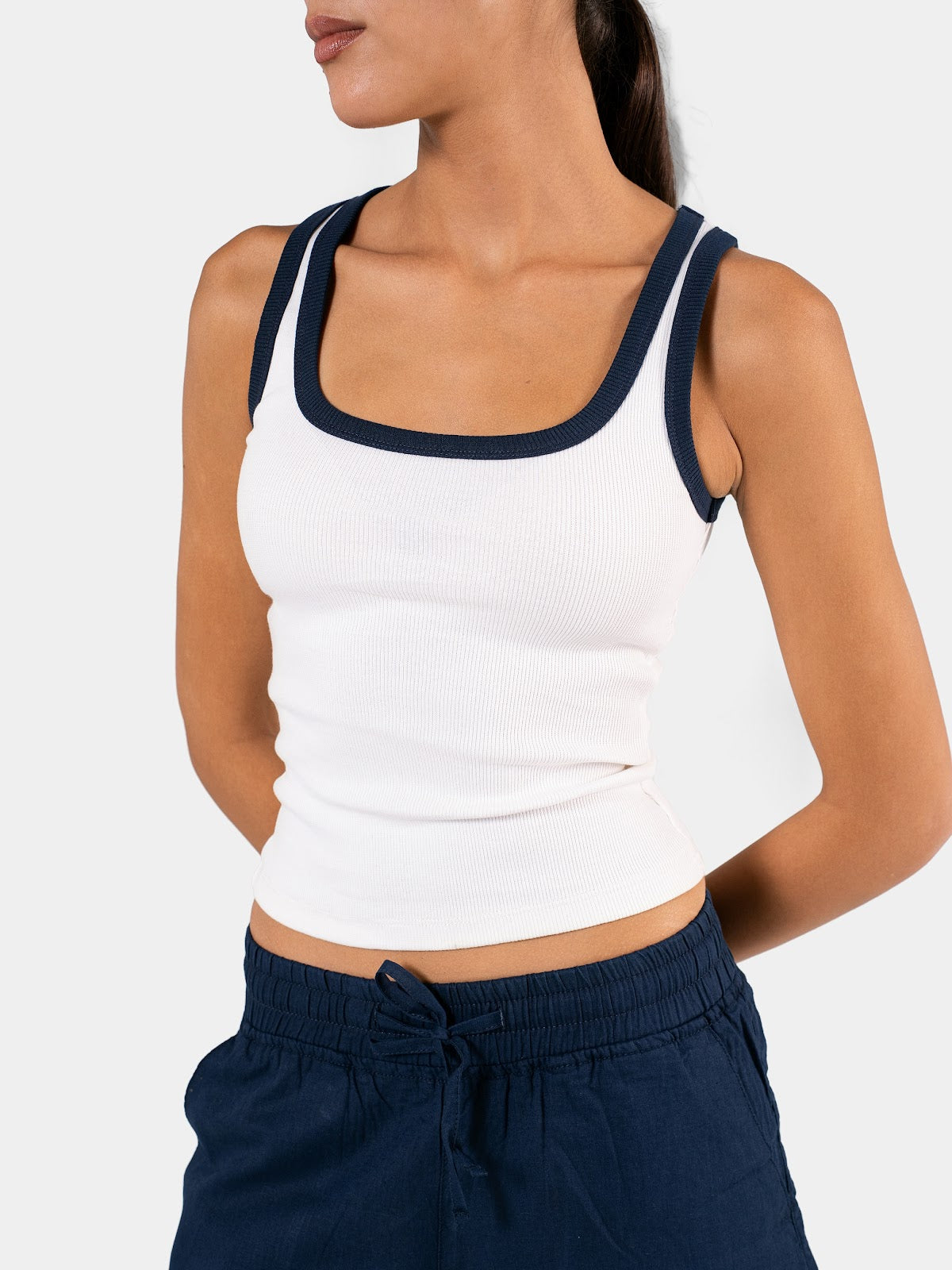 TWO TONE TANK TOP WHITE X NAVY 8