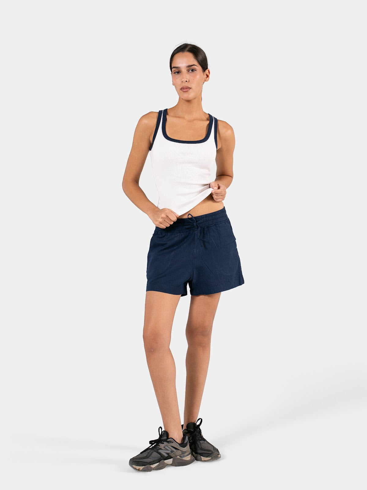 TWO TONE TANK TOP WHITE X NAVY 1