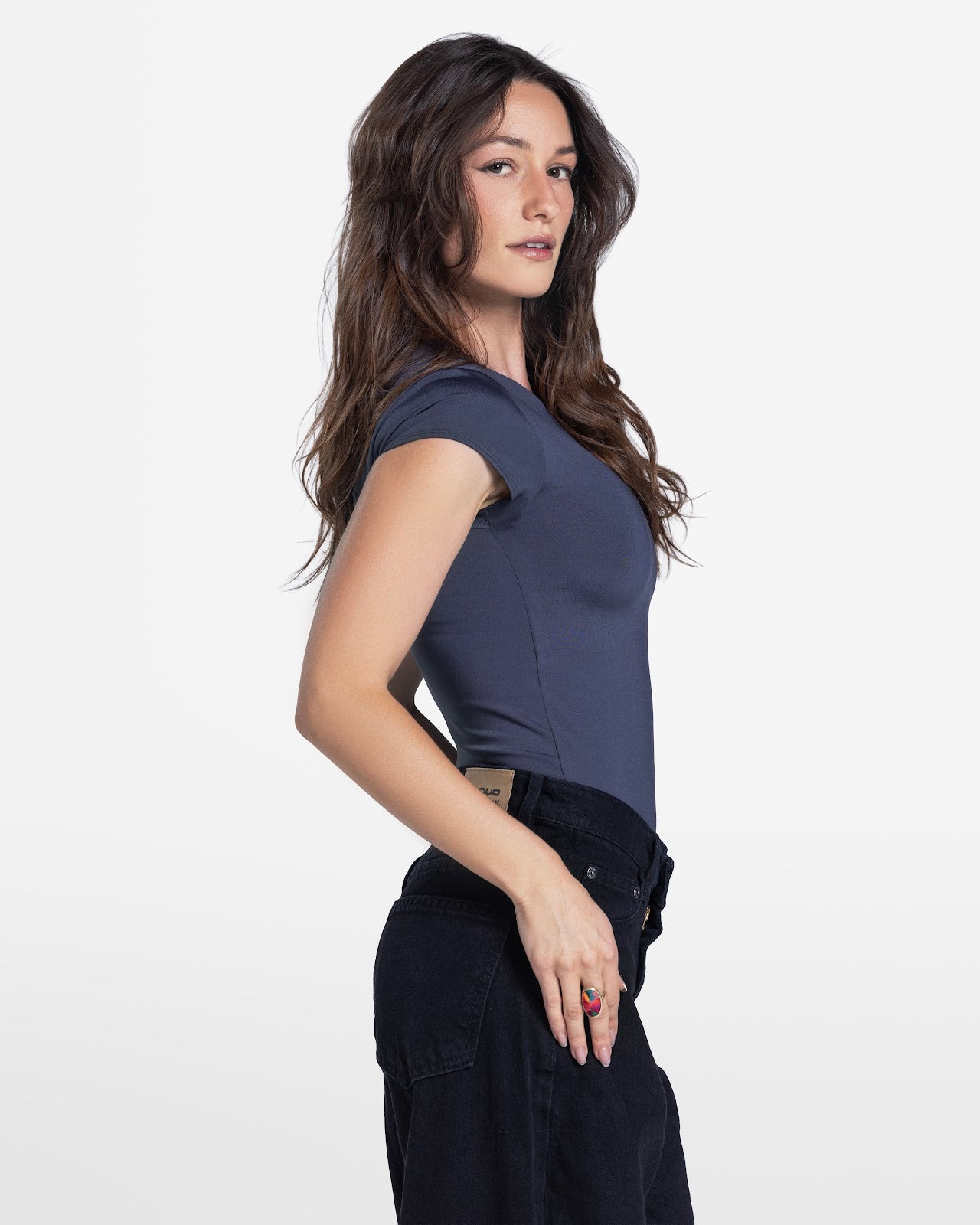 SHORT SLEEVE BODYSUIT CHARCOAL 2