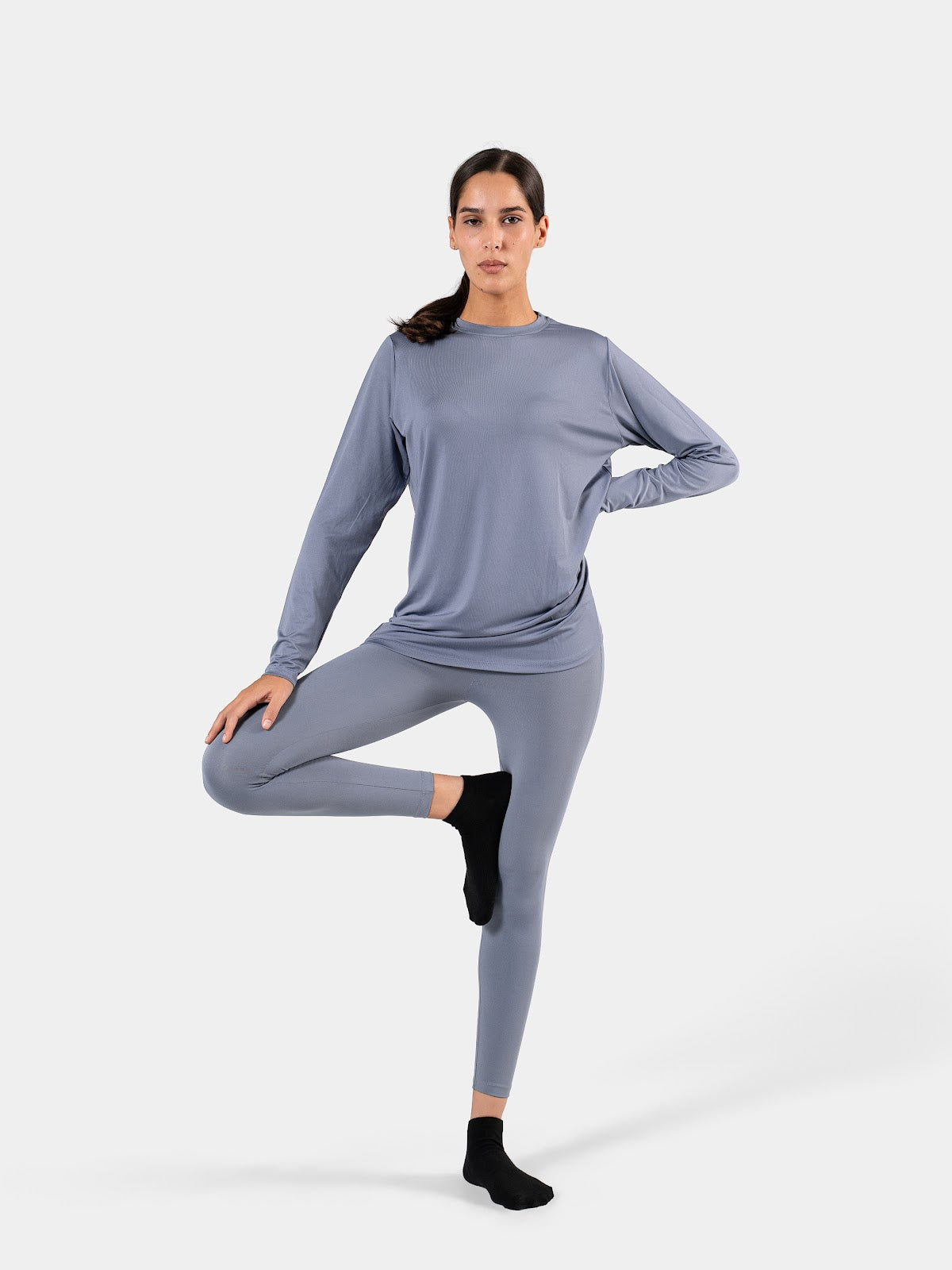MOVE LOOSE LONG SLEEVE TOP STEEL-BLUE 5