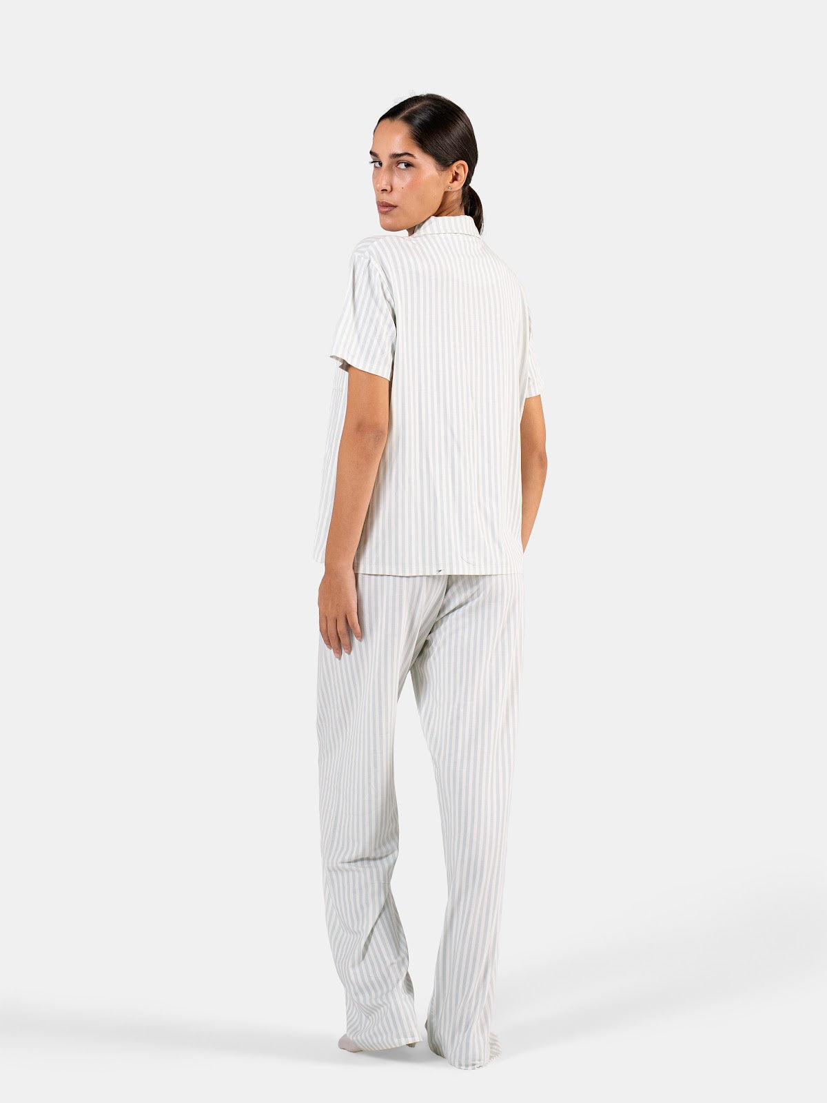 CLASSIC STRIP PANTS SET BABY BLUE X WHITE 3
