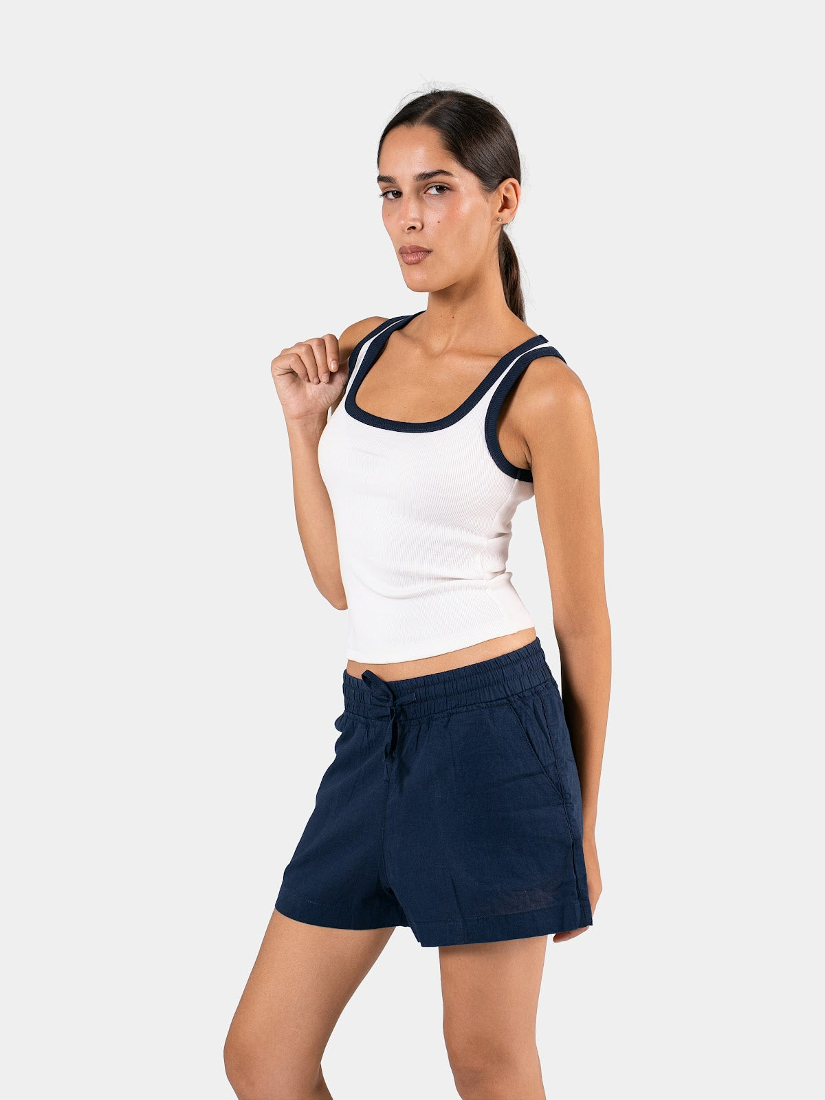 TWO TONE TANK TOP WHITE X NAVY 4