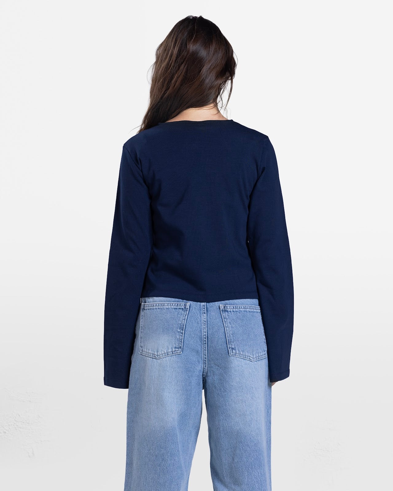 LOOSE FIT LONG SLEEVE TOP NAVY 2