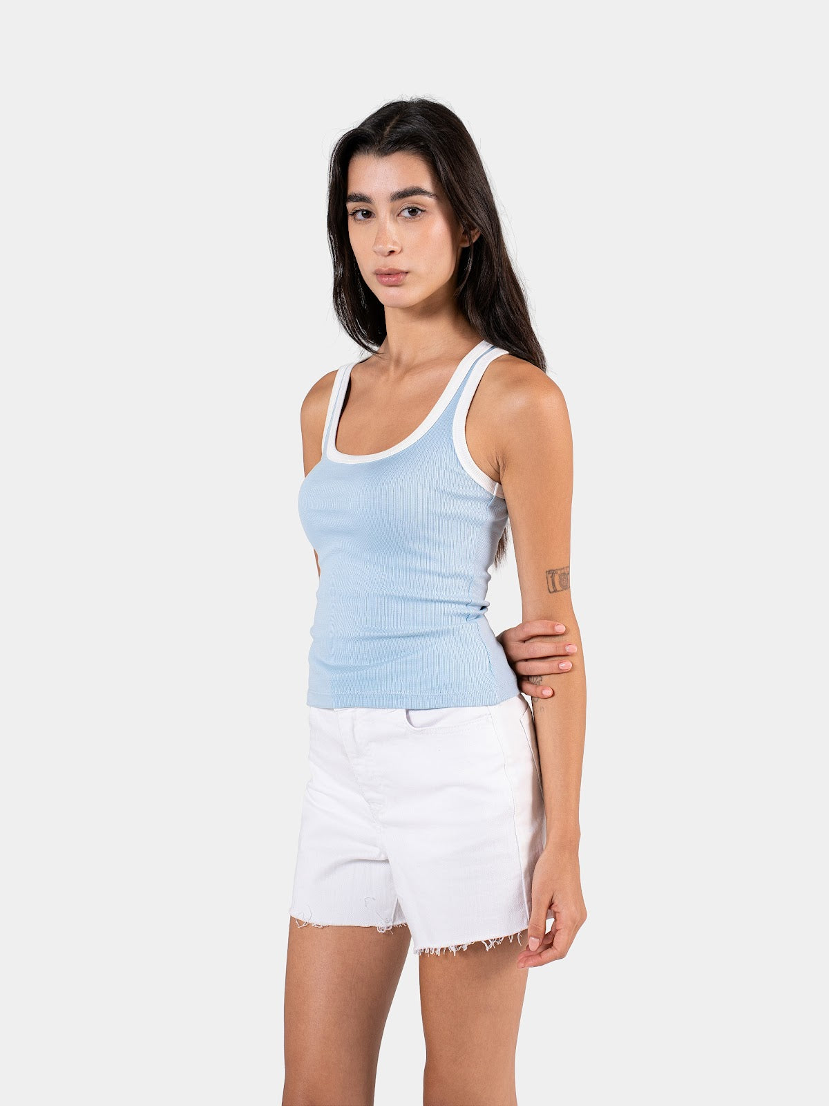 TWO TONE TANK TOP BABY BLUE X WHITE 4