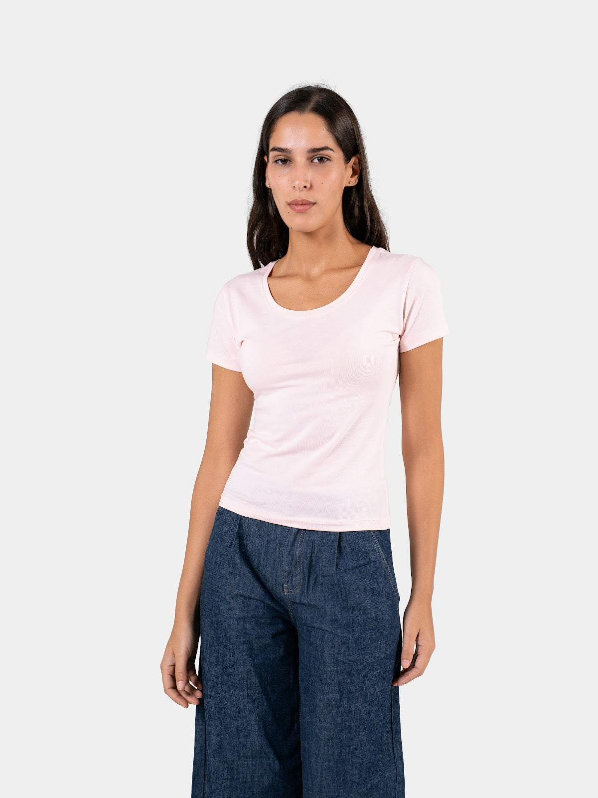 RIBBED U-SHAPED SHORT SLEEVE BABY-PINK 4