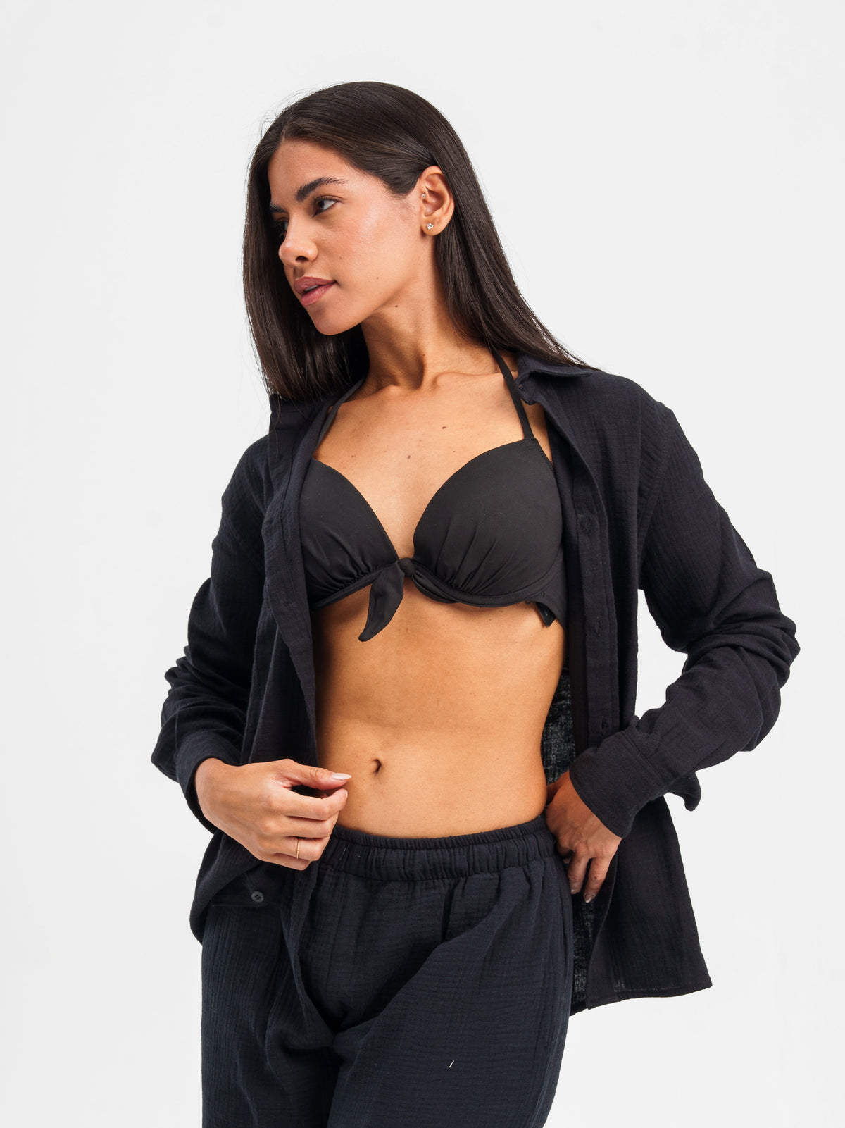 RIPPLED LINEN SHIRT