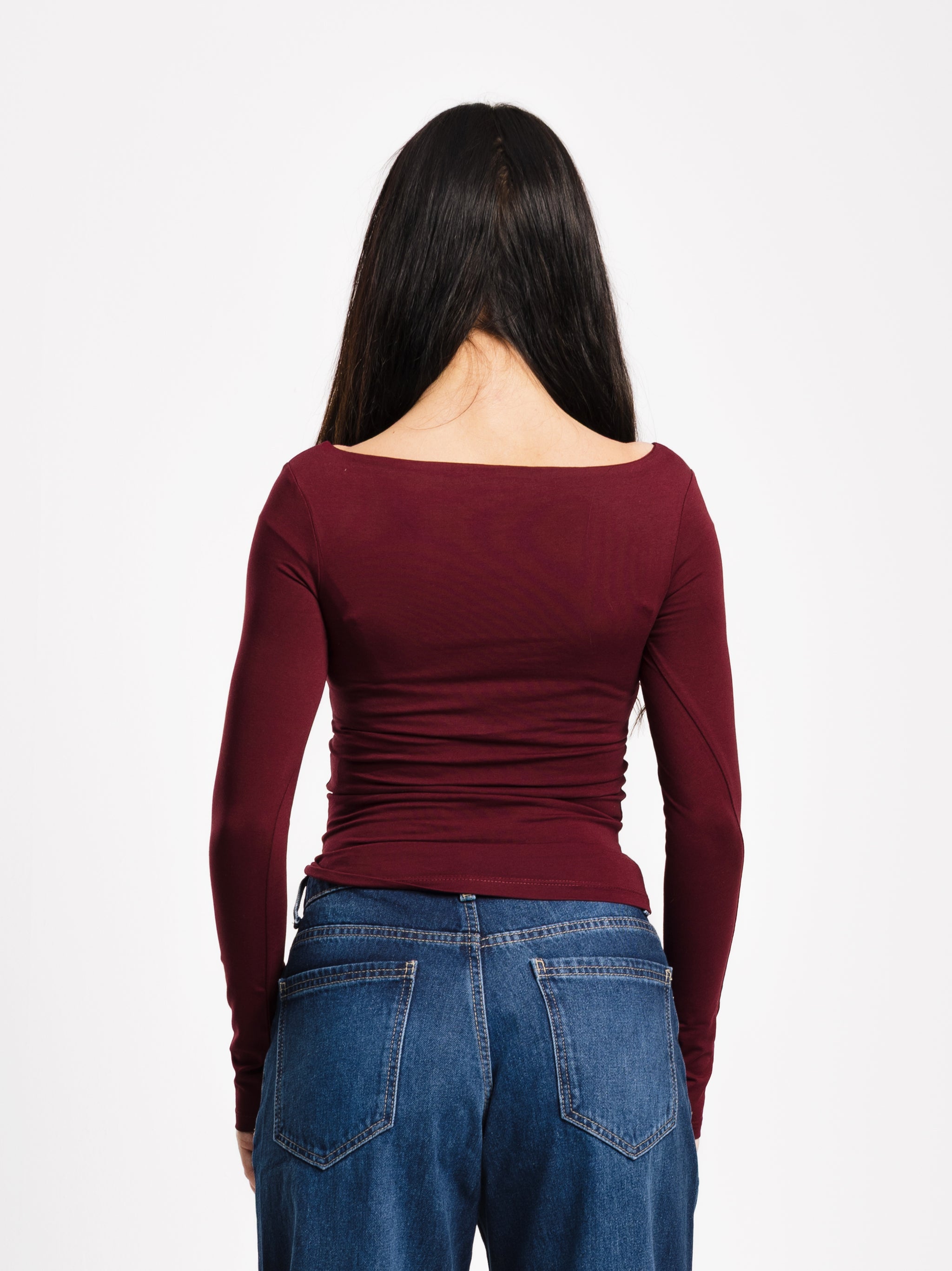 BOAT NECK LONG SLEEVE TOP