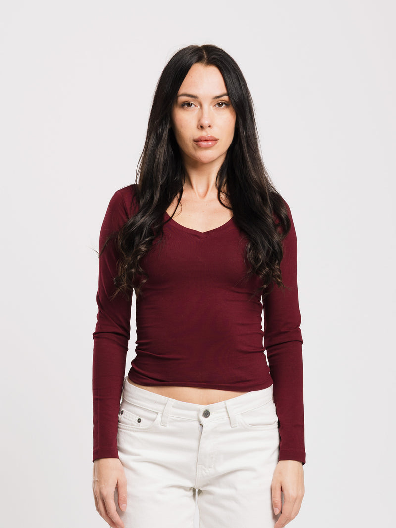 V-NECK LONG SLEEVE TOP