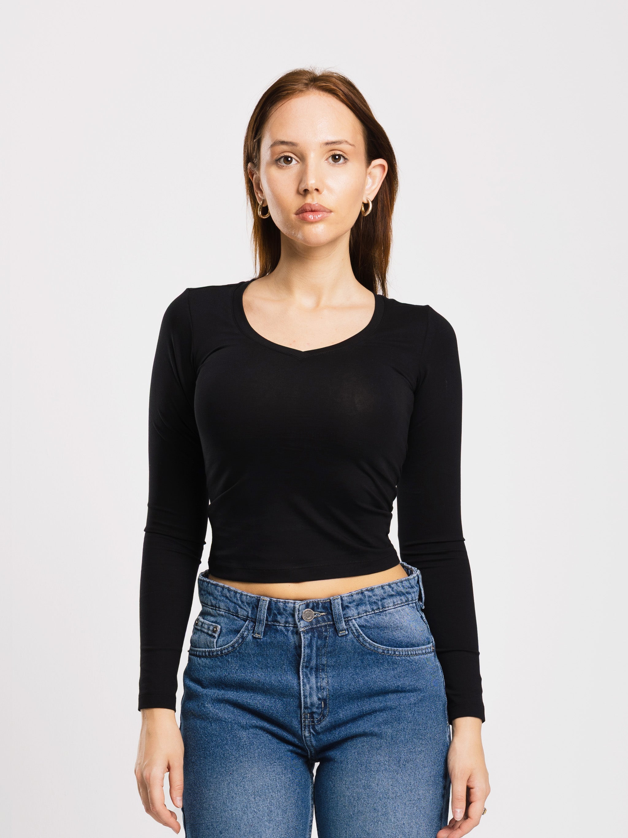 V-NECK LONG SLEEVE TOP