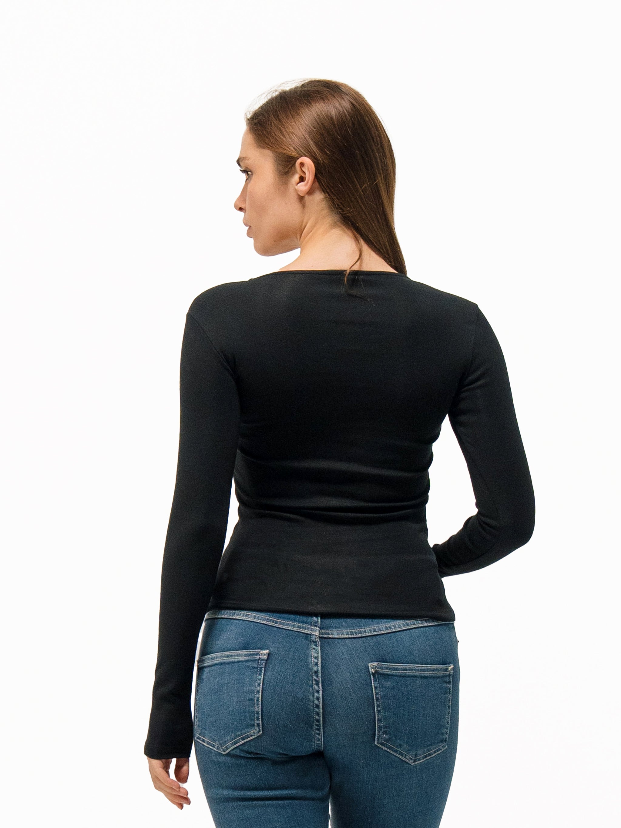 SQUARE NECK LONG SLEEVE TOP