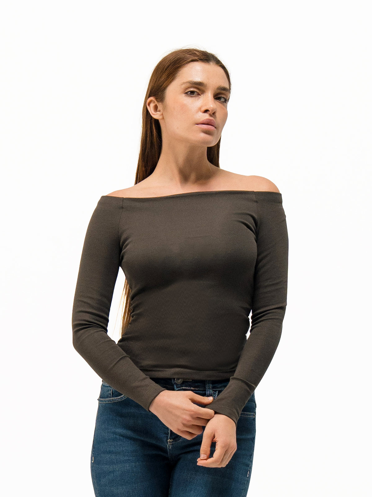 OFF SHOULDER LONG SLEEVE TOP