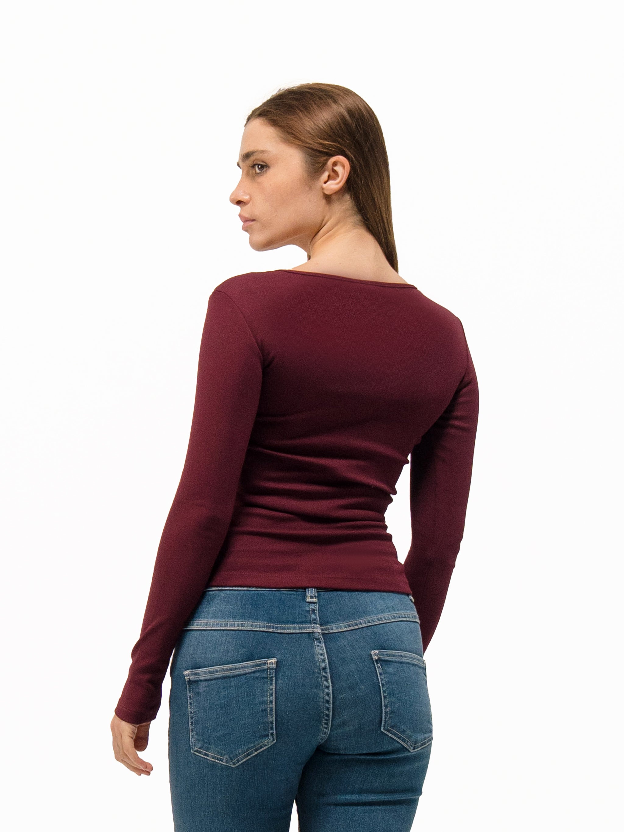 LACE V-NECK LONG SLEEVE TOP