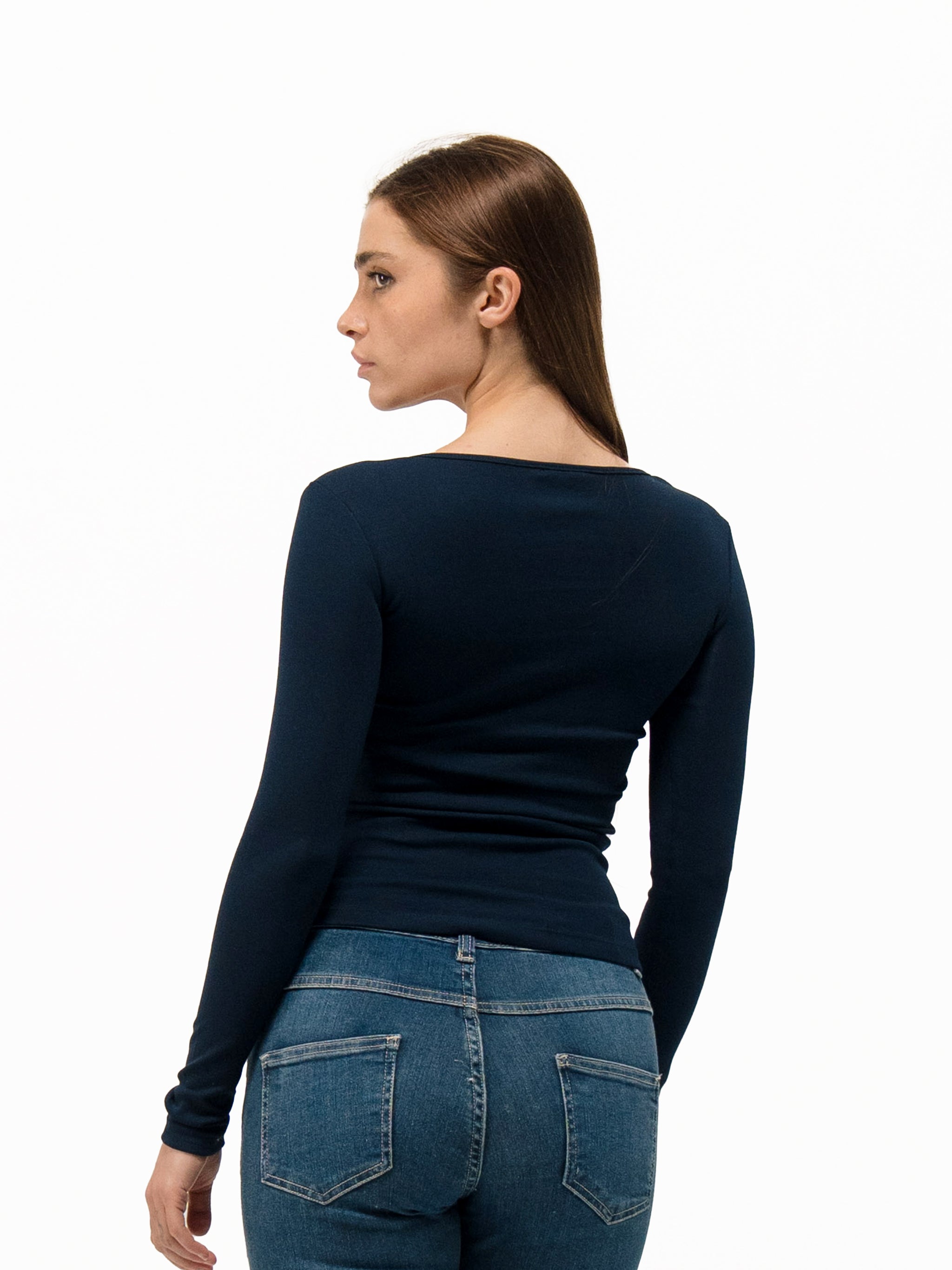 LACE V-NECK LONG SLEEVE TOP