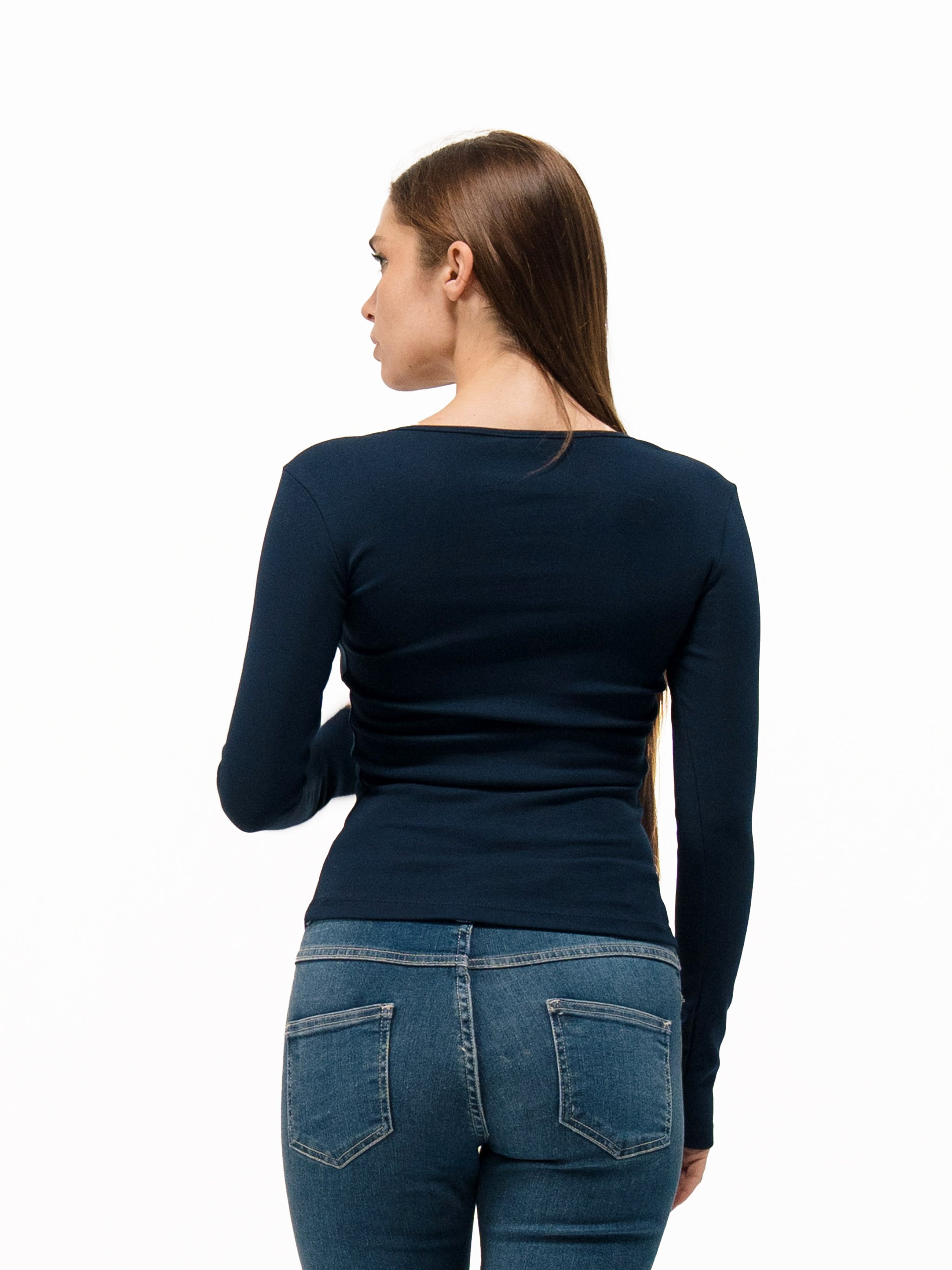 LACE SQUARE NECK LONG SLEEVE TOP