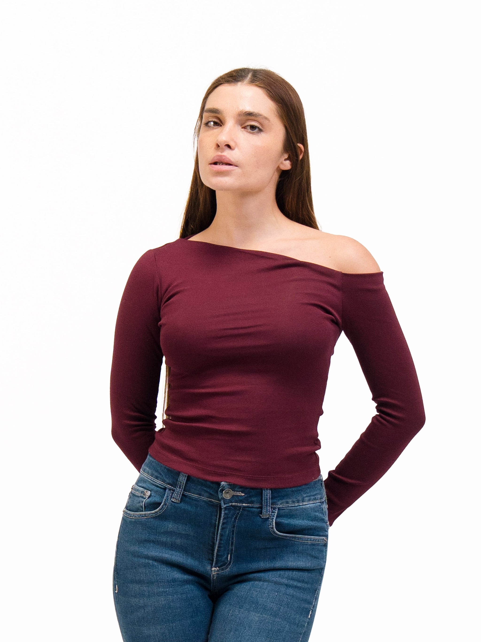 ONE SHOULDER LONG SLEEVE TOP