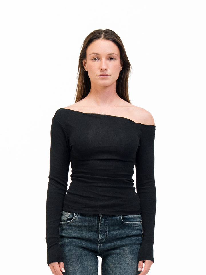 ONE SHOULDER LONG SLEEVE TOP