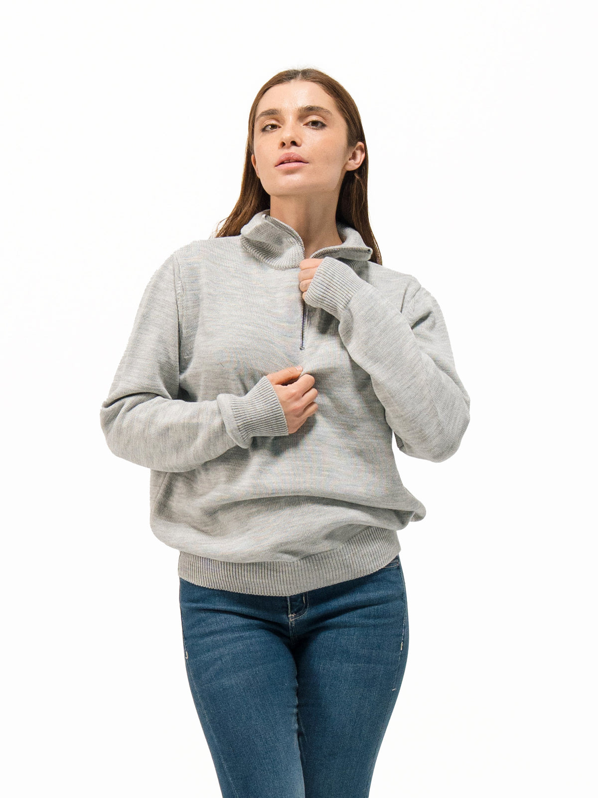 KNIT QUARTER ZIP UP