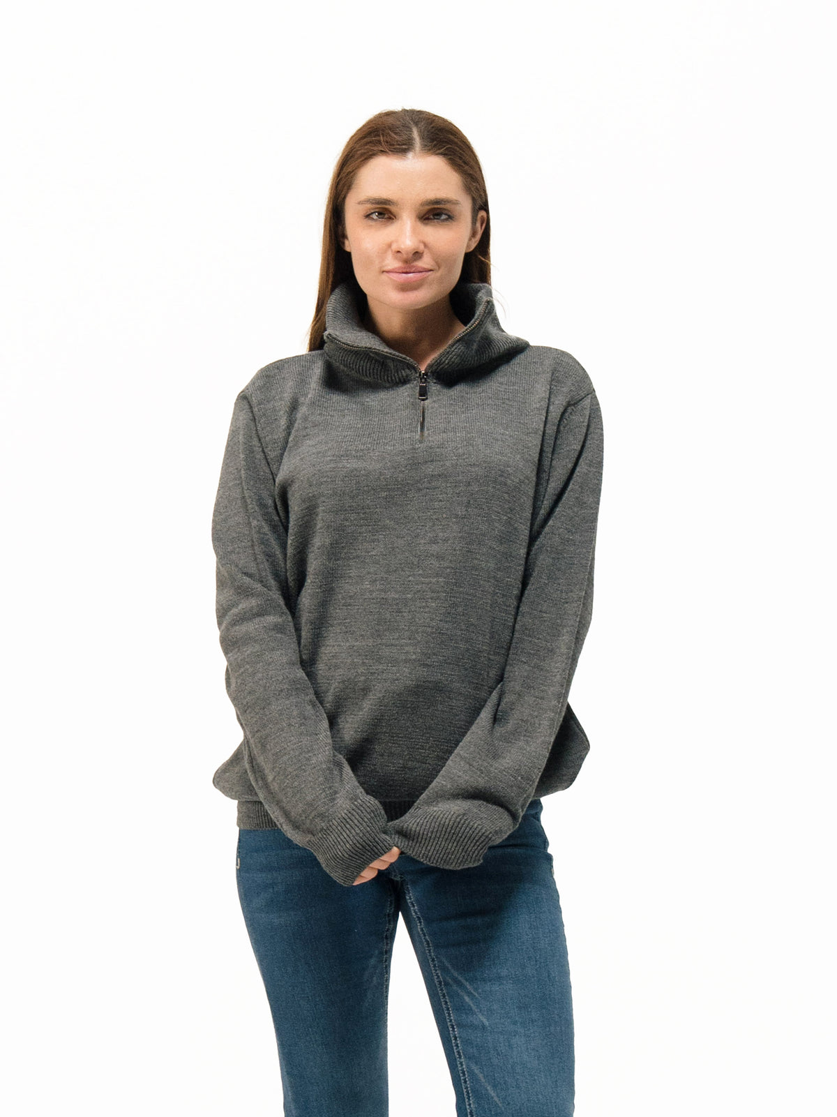 KNIT QUARTER ZIP UP