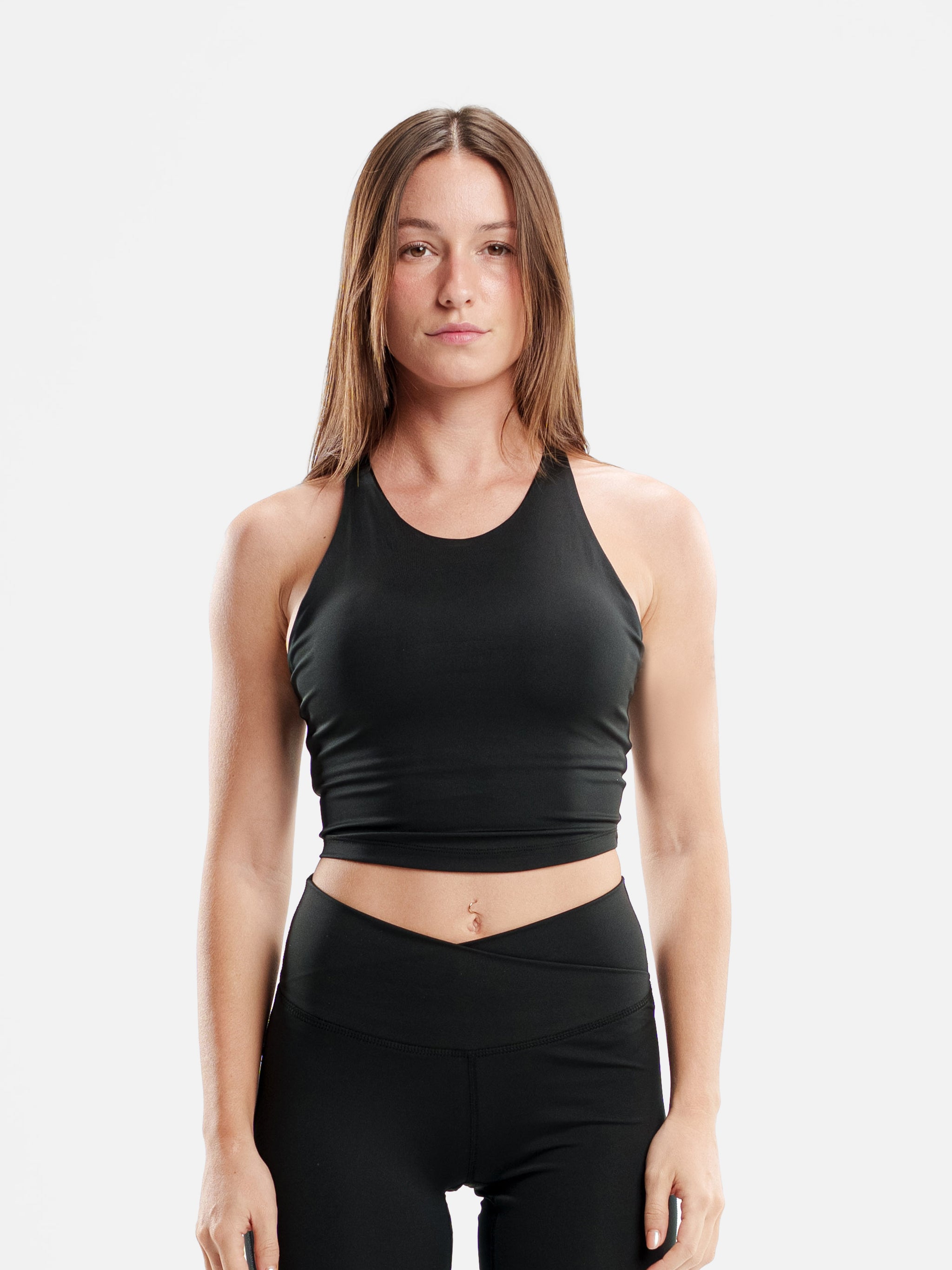 BLACK MOVE CROPPED TANK TOP