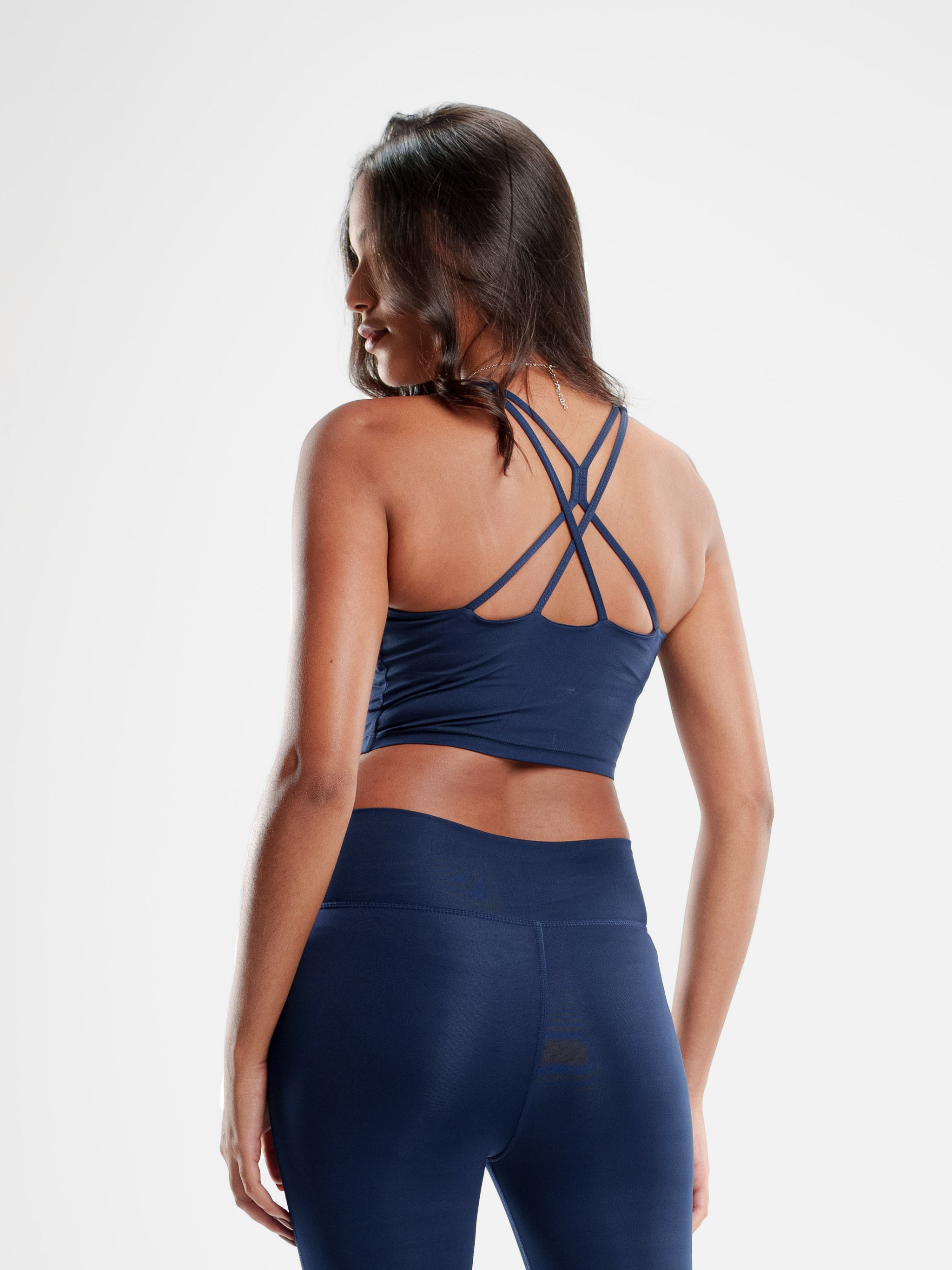 NAVY MOVE CROPPED TANK TOP