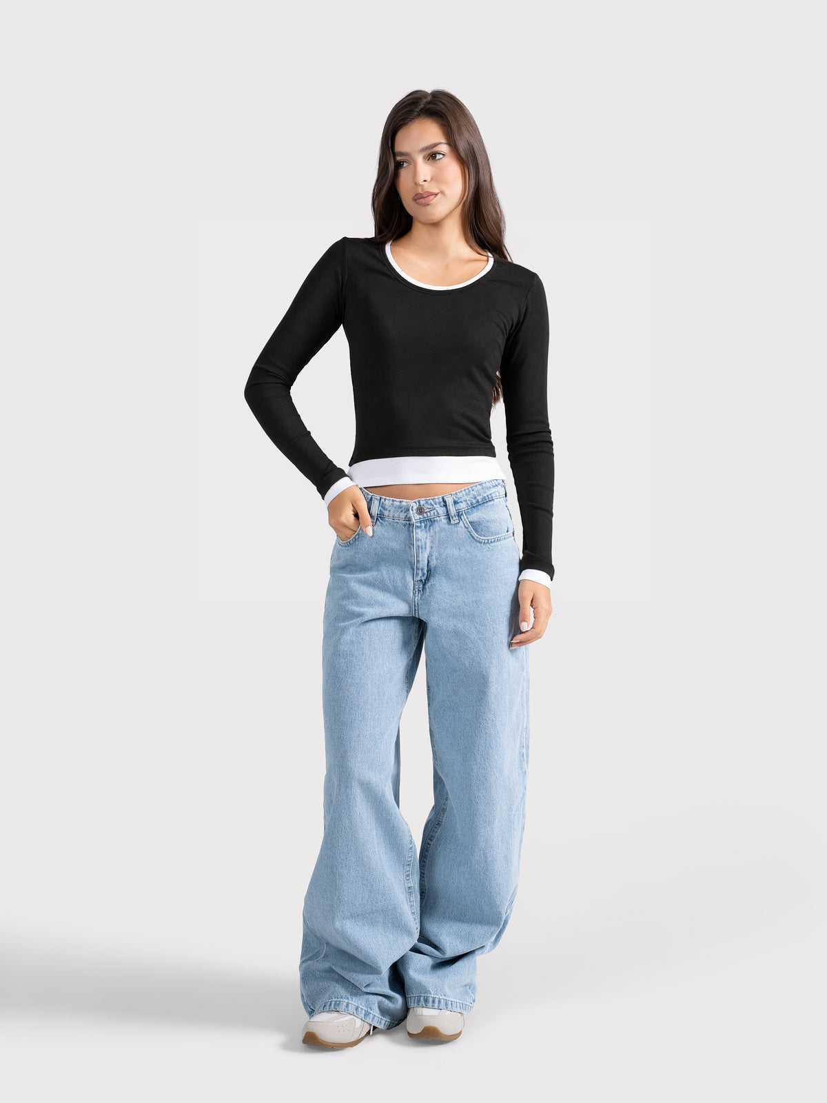 TWO TONE LONG SLEEVE TEE