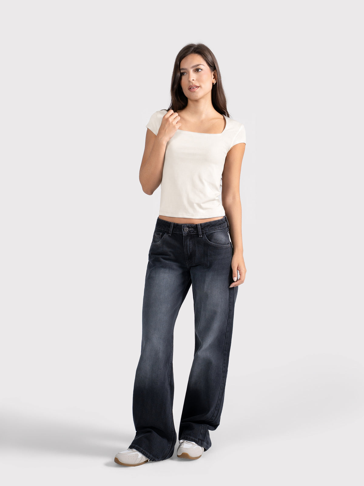 MICROFIBER SQUARE NECK TOP