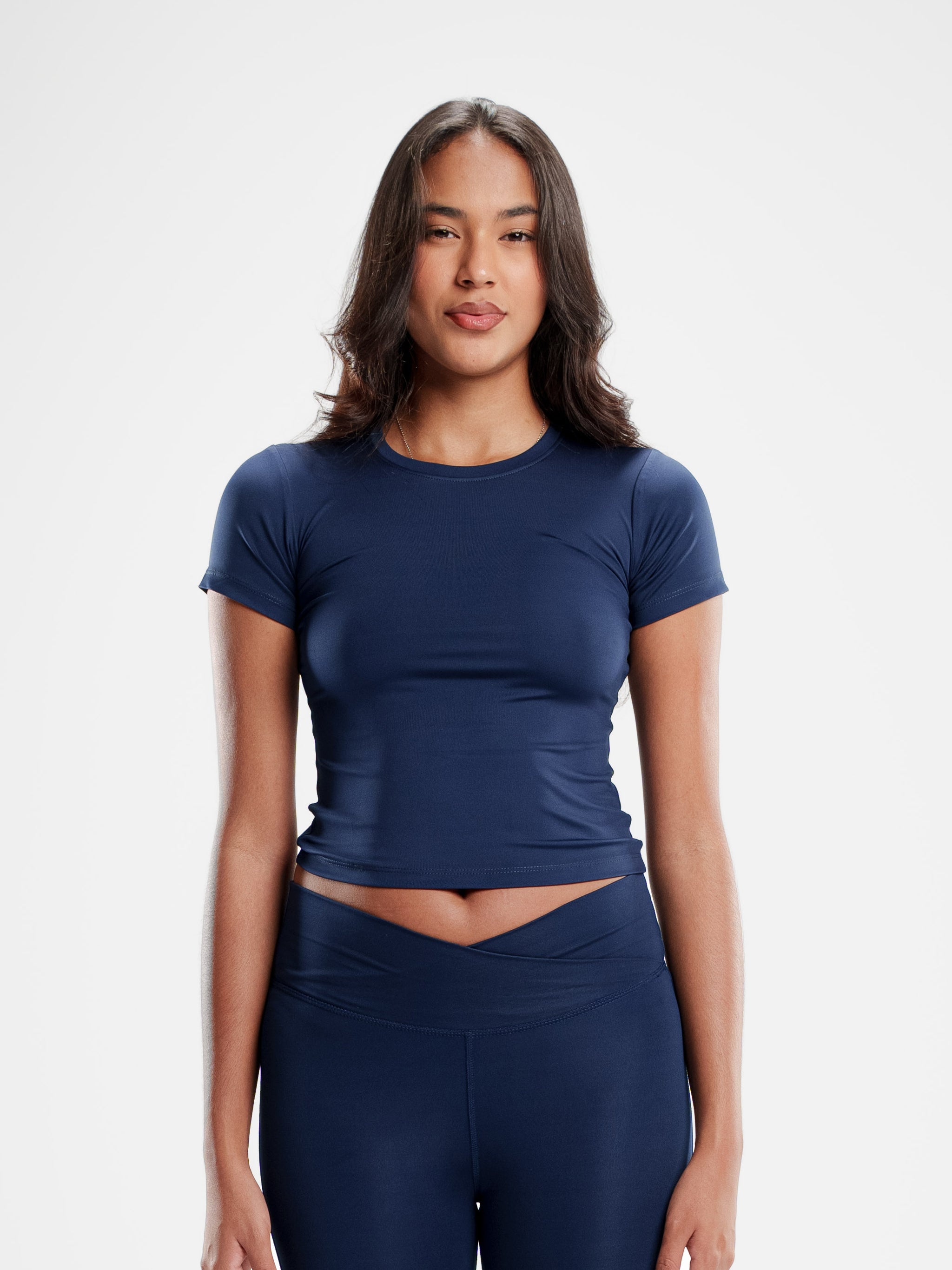 NAVY MOVE FITTED TOP