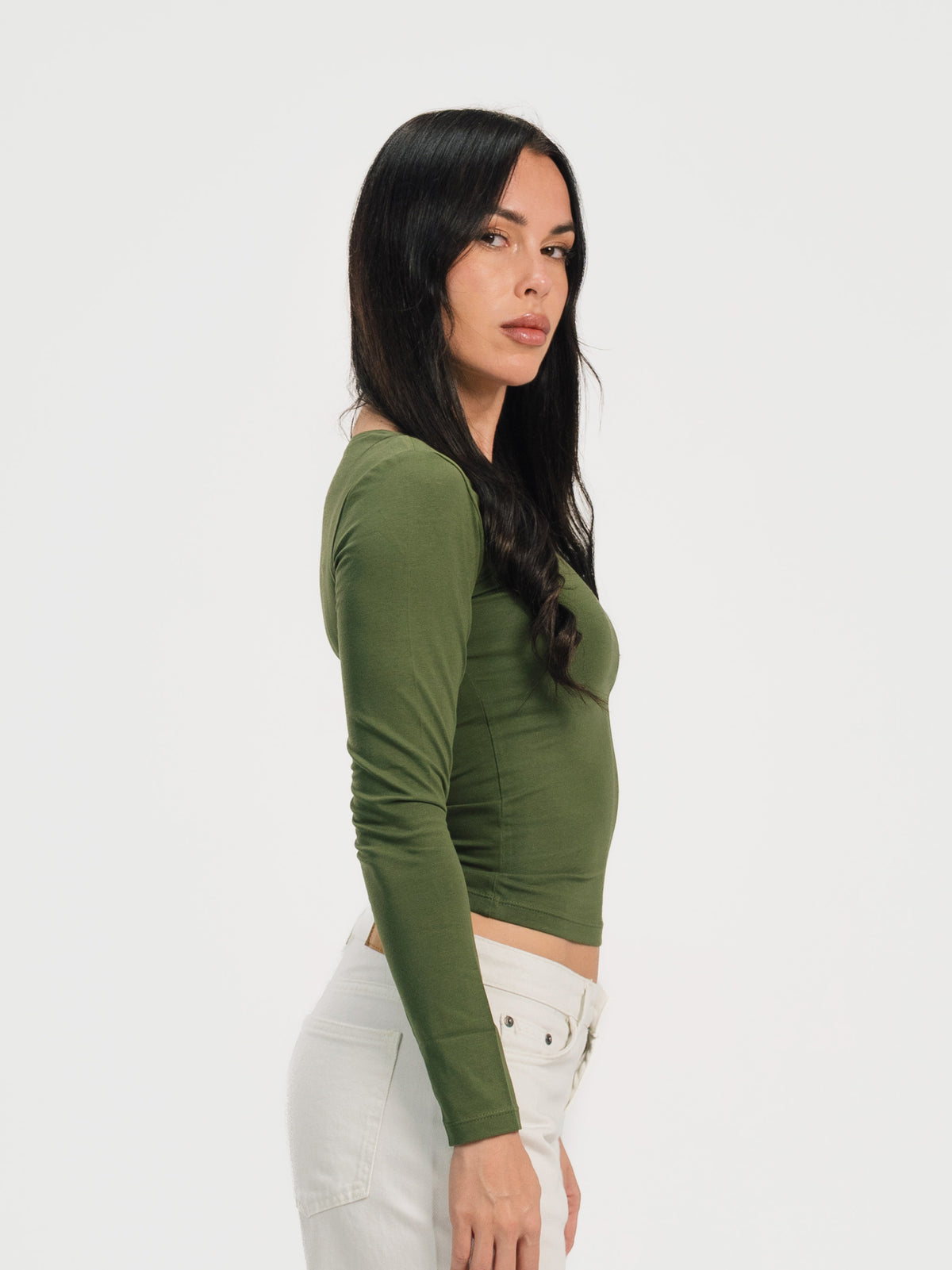 U-SHAPED LONG SLEEVE TOP