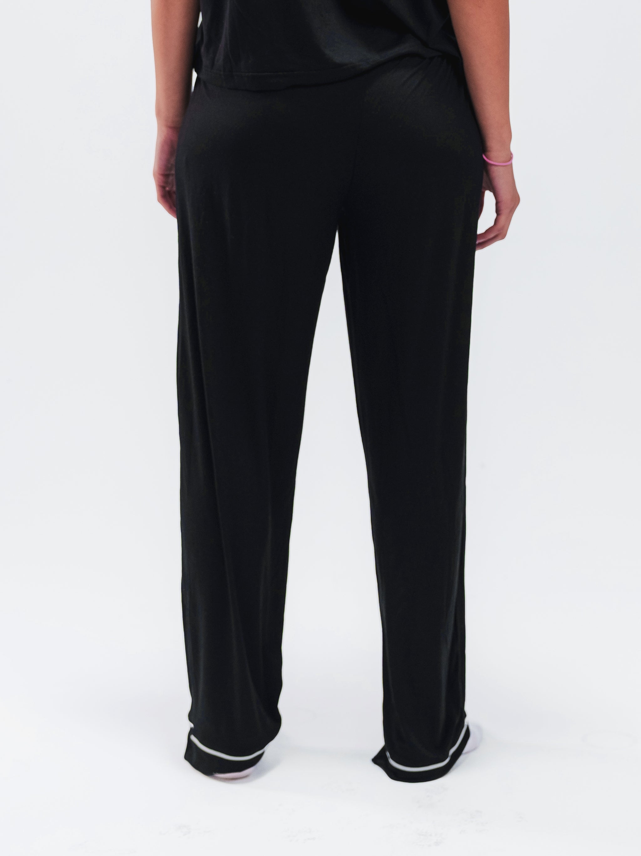 BLACK PIPED SHORT SLEEVE & PANTS SET