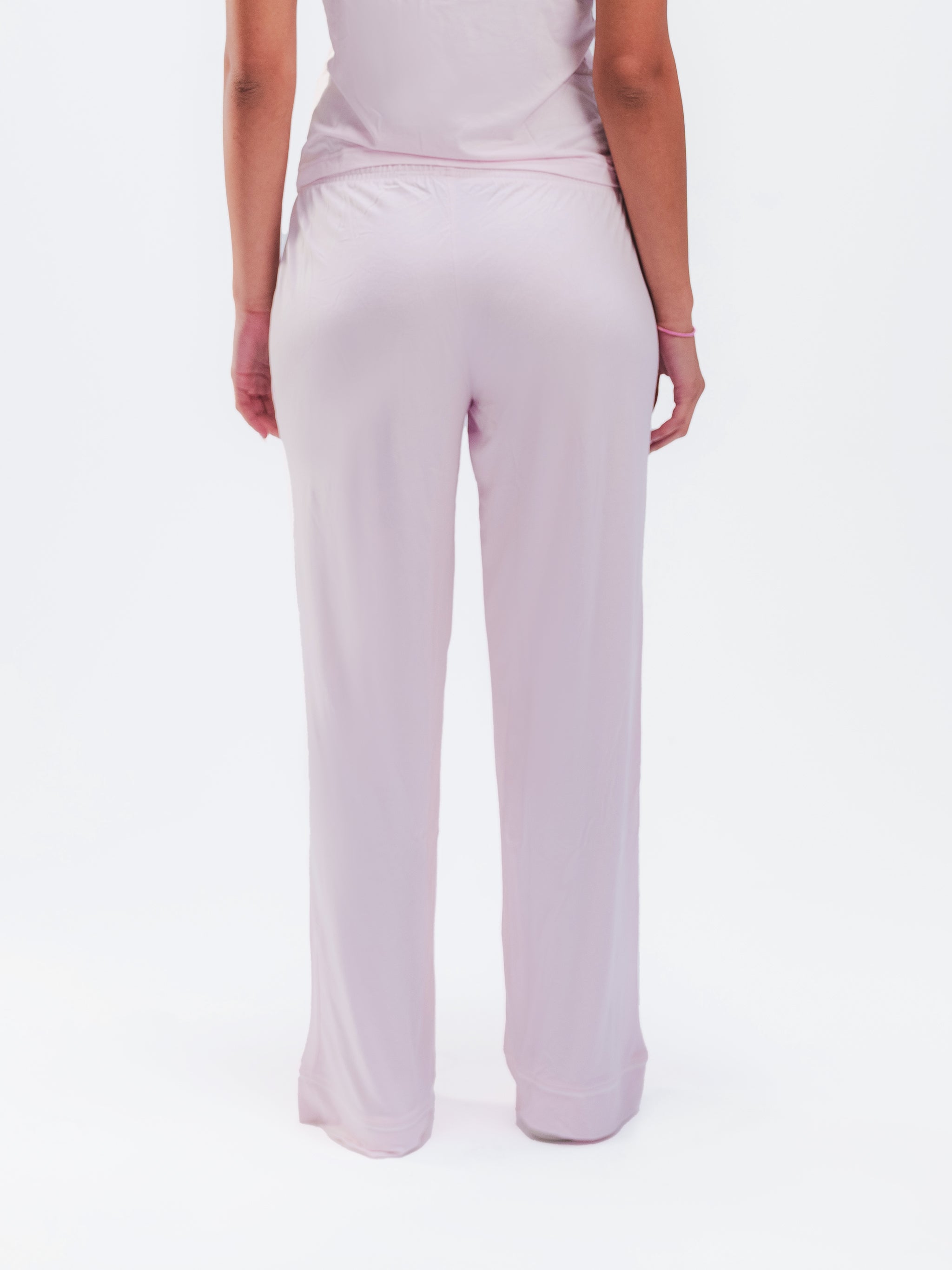 BABY PINK PIPED SPAGHETTI PANTS SET