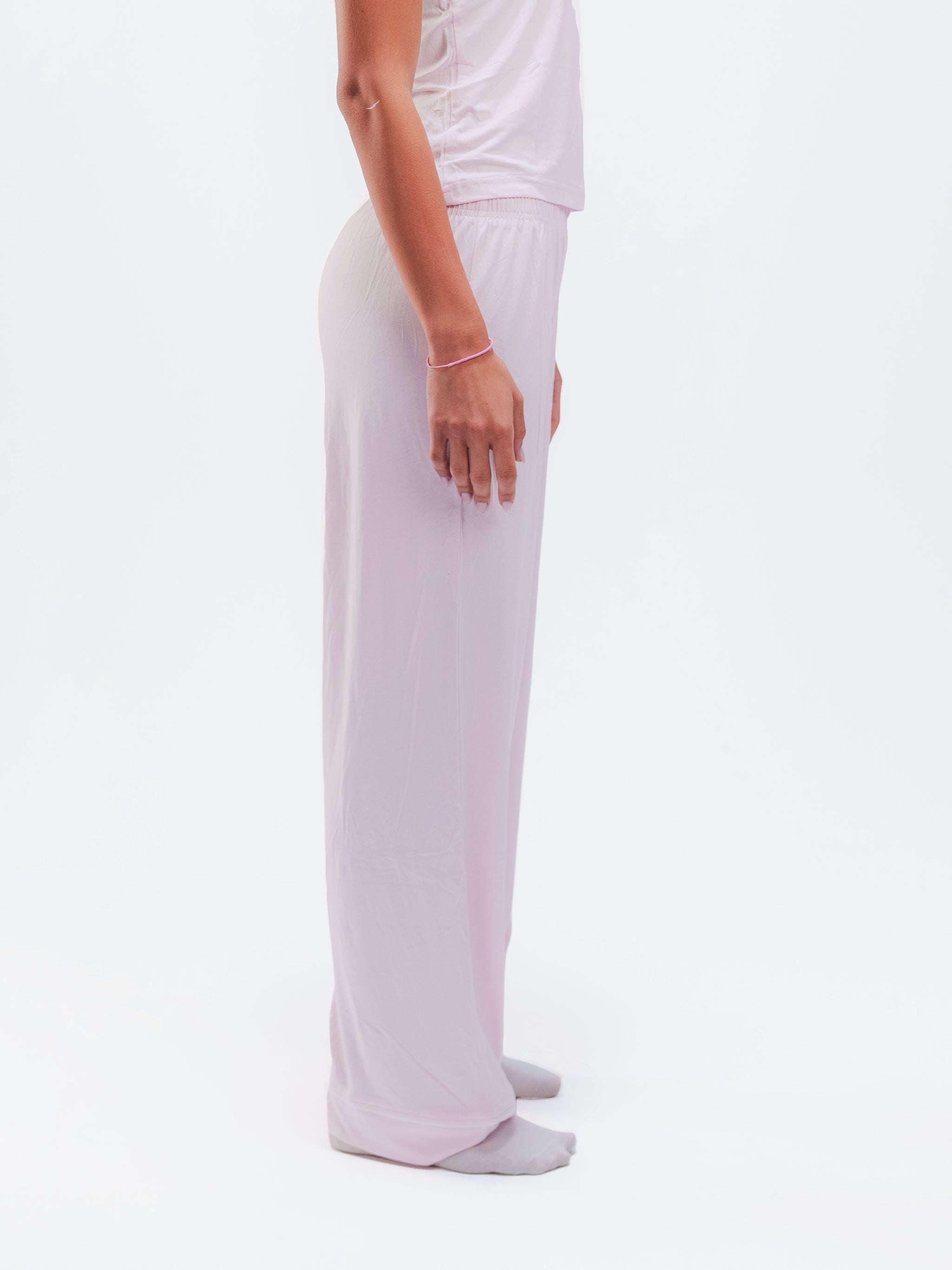 BABY PINK PIPED SPAGHETTI PANTS SET