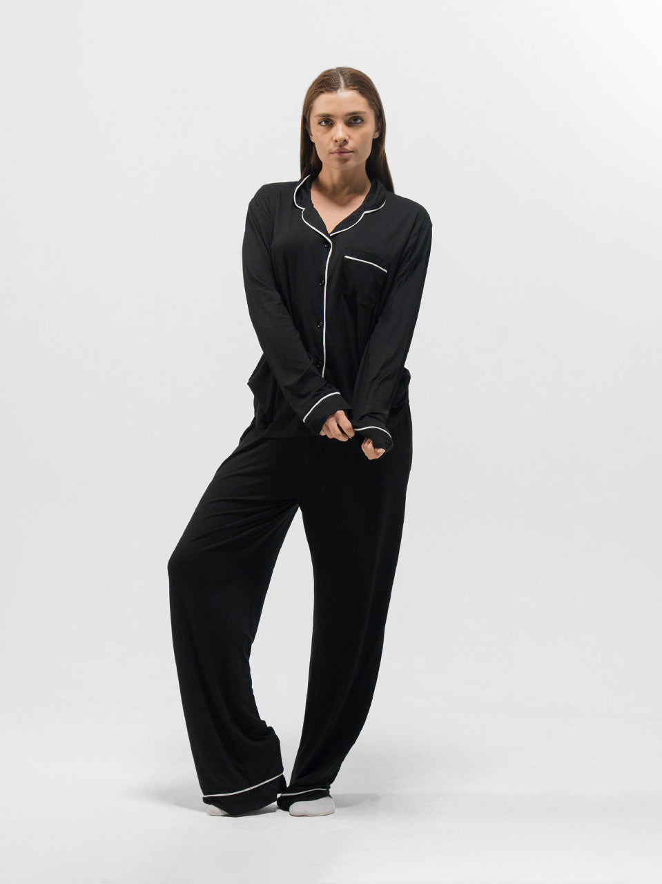 PIPED LONG SLEEVE & PANTS SET