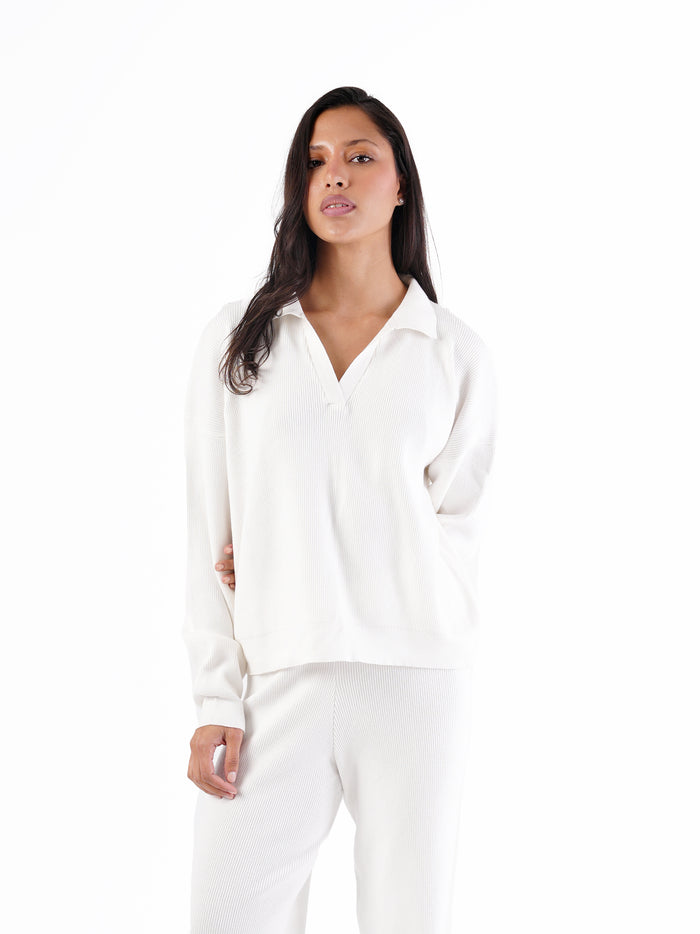 KNIT POLO SWEATER