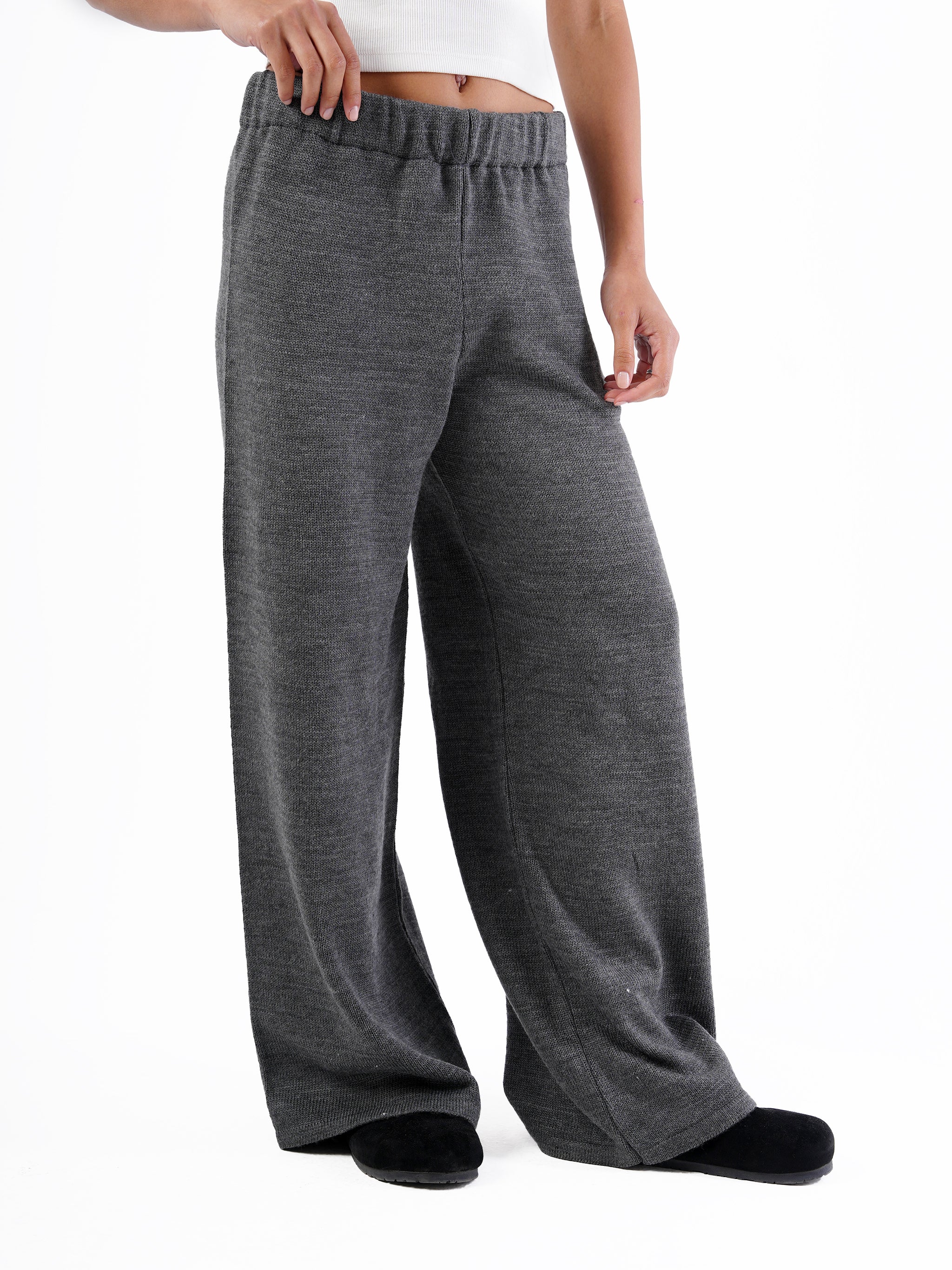 WIDE LEG KNIT PANTS