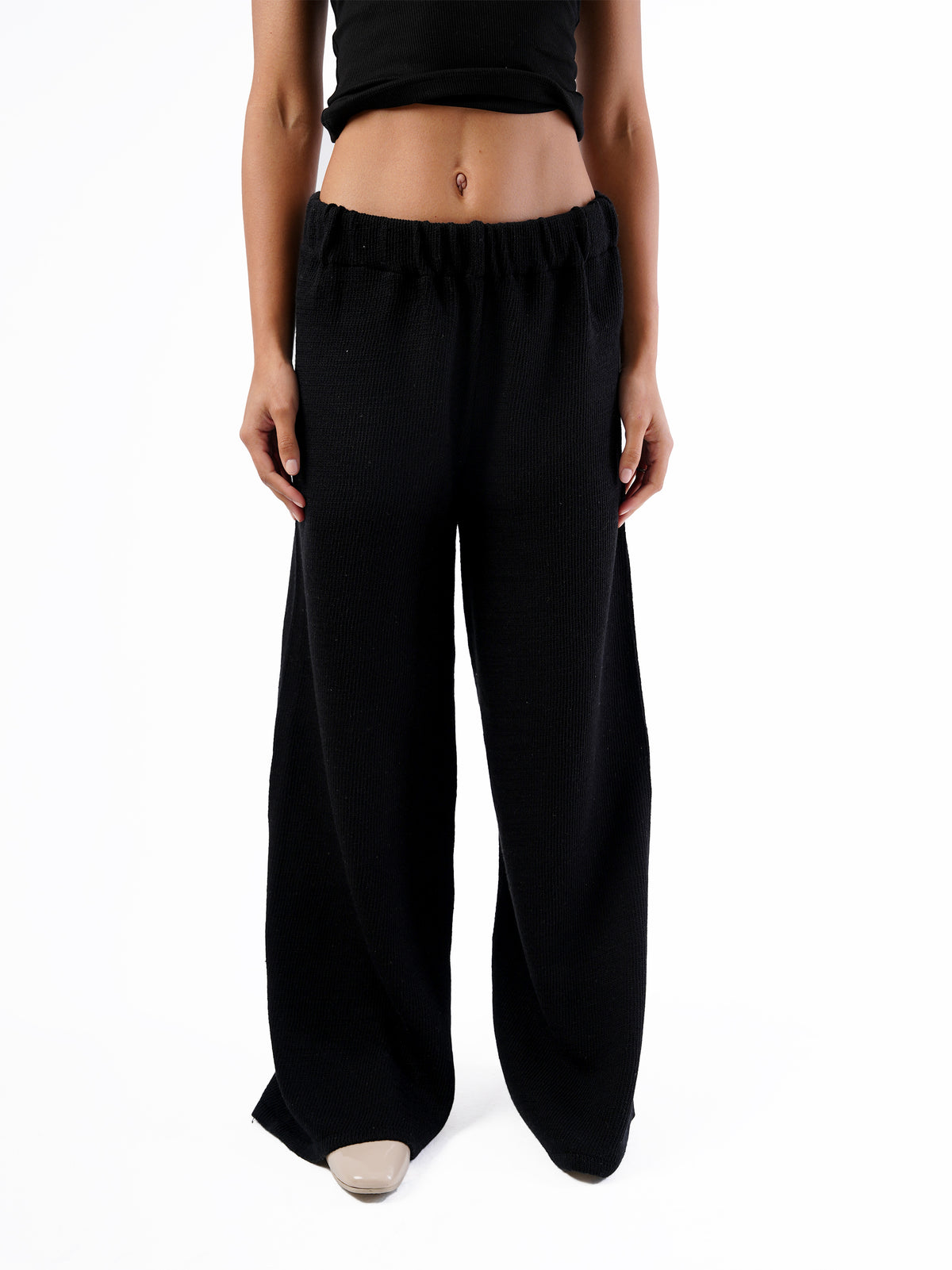 WIDE LEG KNIT PANTS