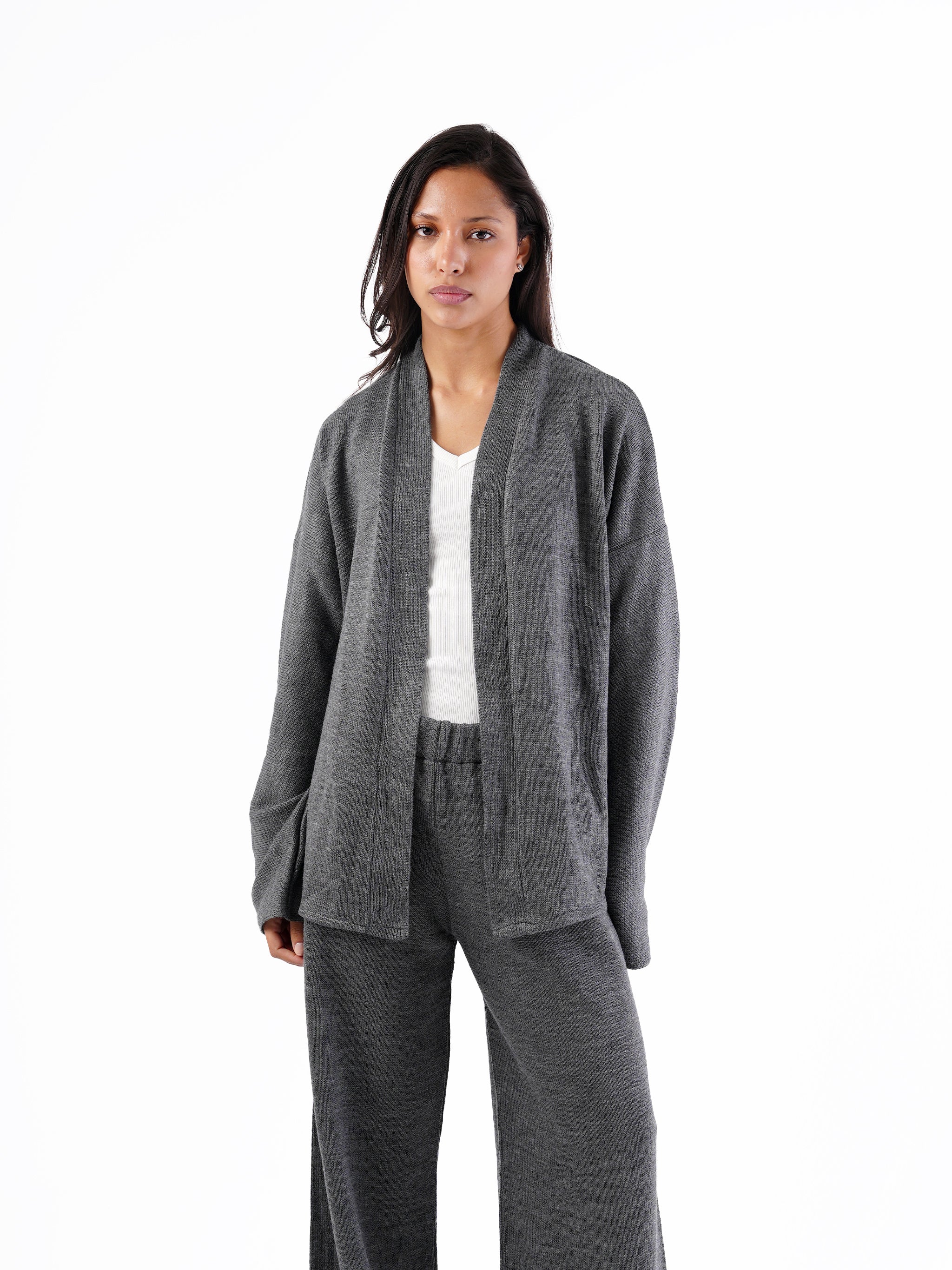 KNIT SHORT WRAP CARDIGAN