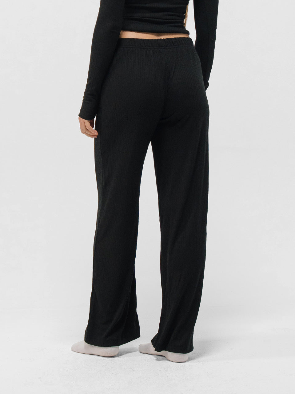 RIBBED COTTON BUTTON UP LONG SLEEVE PANTS SET