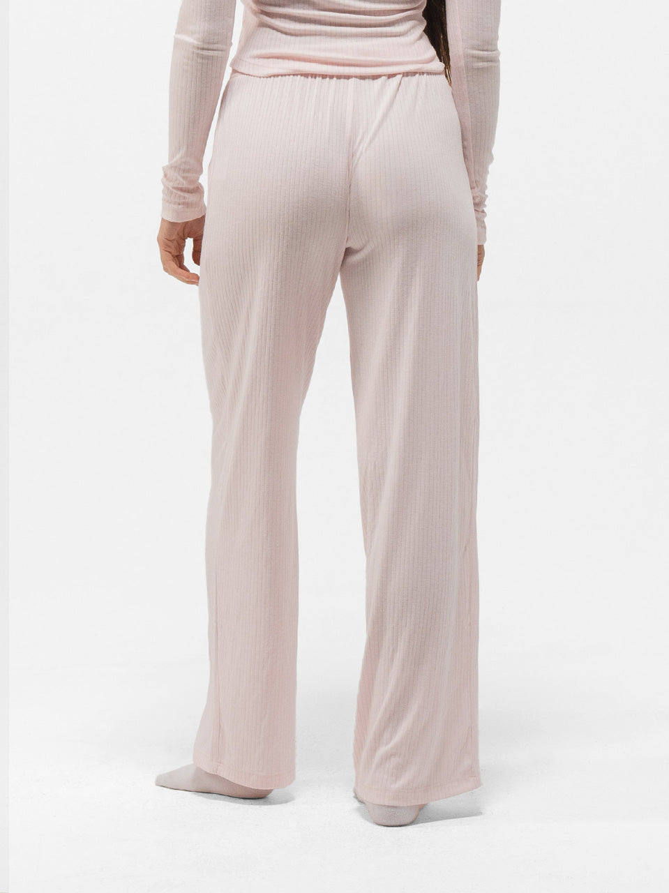 RIBBED COTTON BUTTON UP LONG SLEEVE PANTS SET
