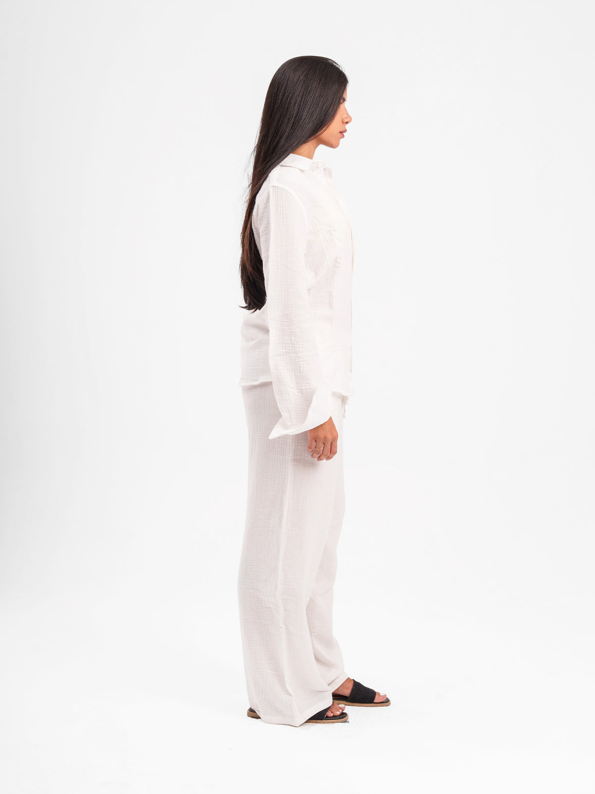 RIPPLED LINEN PANTS