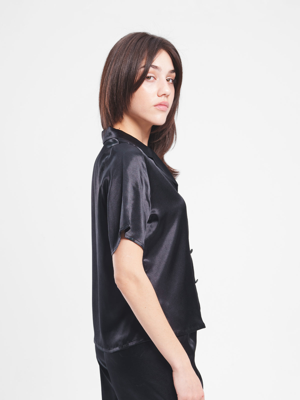 SATIN BUTTON UP SET