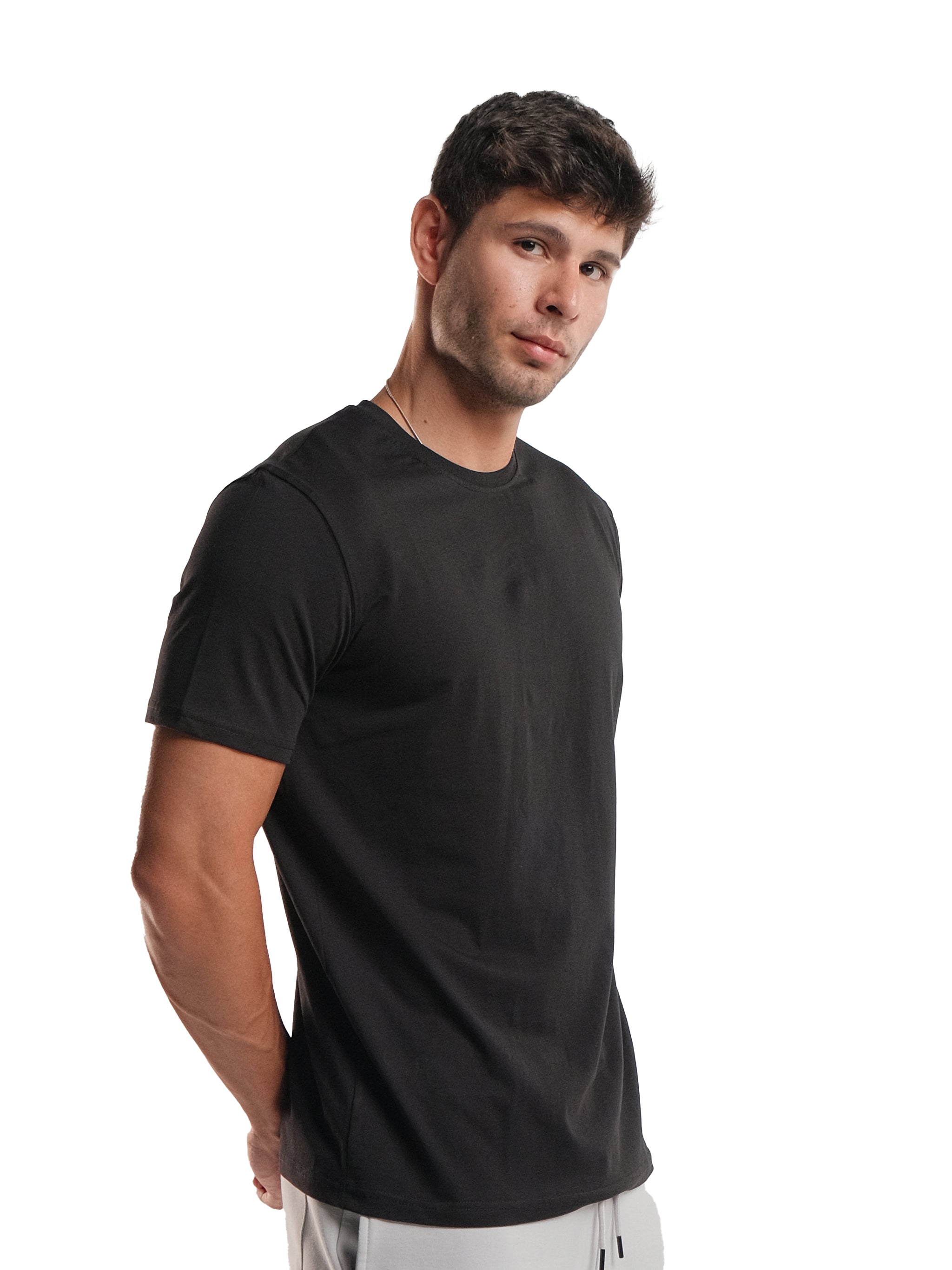 BLACK MEN'S REGULAR FIT T-SHIRT