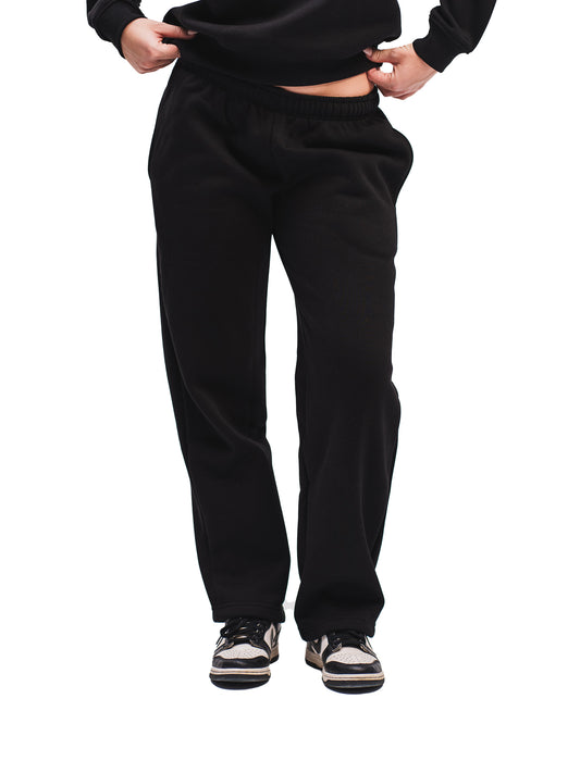 BLACK STRAIGHT LEG SWEATPANTS