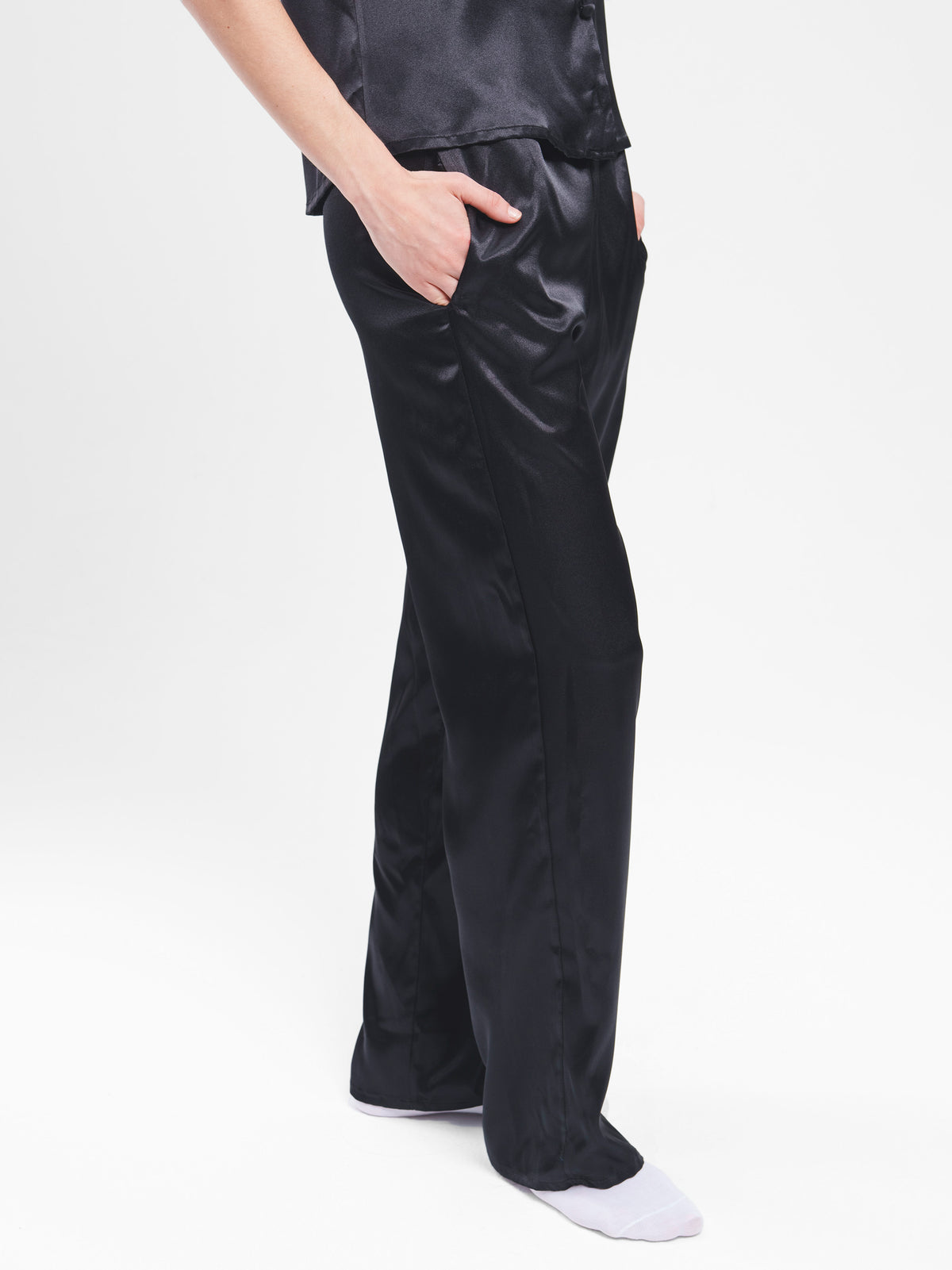SATIN BUTTON UP SET