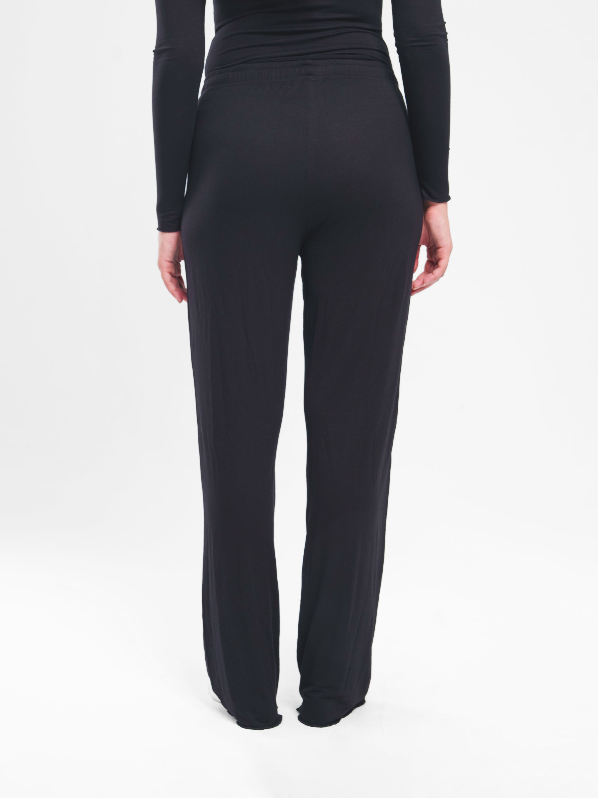 BLACK RUCHED LONG SLEEVE SET