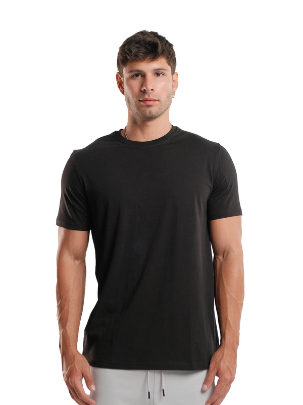 BLACK MEN'S REGULAR FIT T-SHIRT