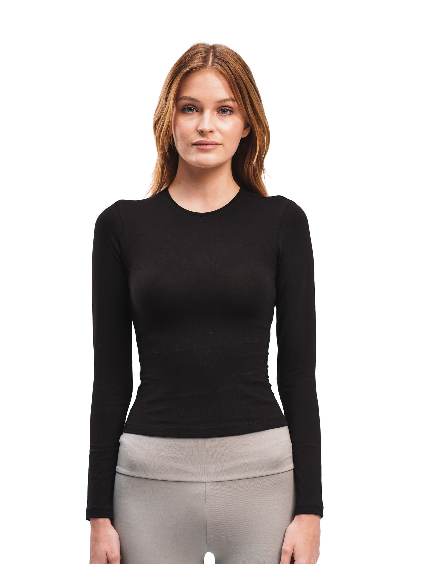 BLACK BASIC LONG SLEEVE TOP